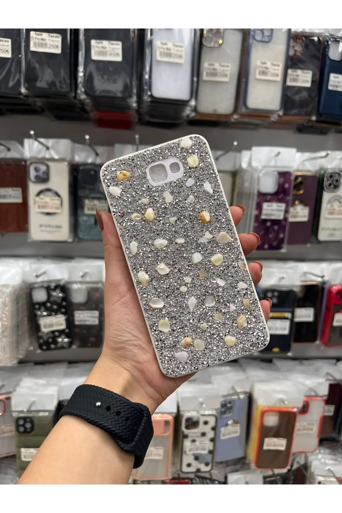 کاور و قاب براق گلکسی J7 PRIME 2 سازگار با سنگ طبیعی TECNOTREND