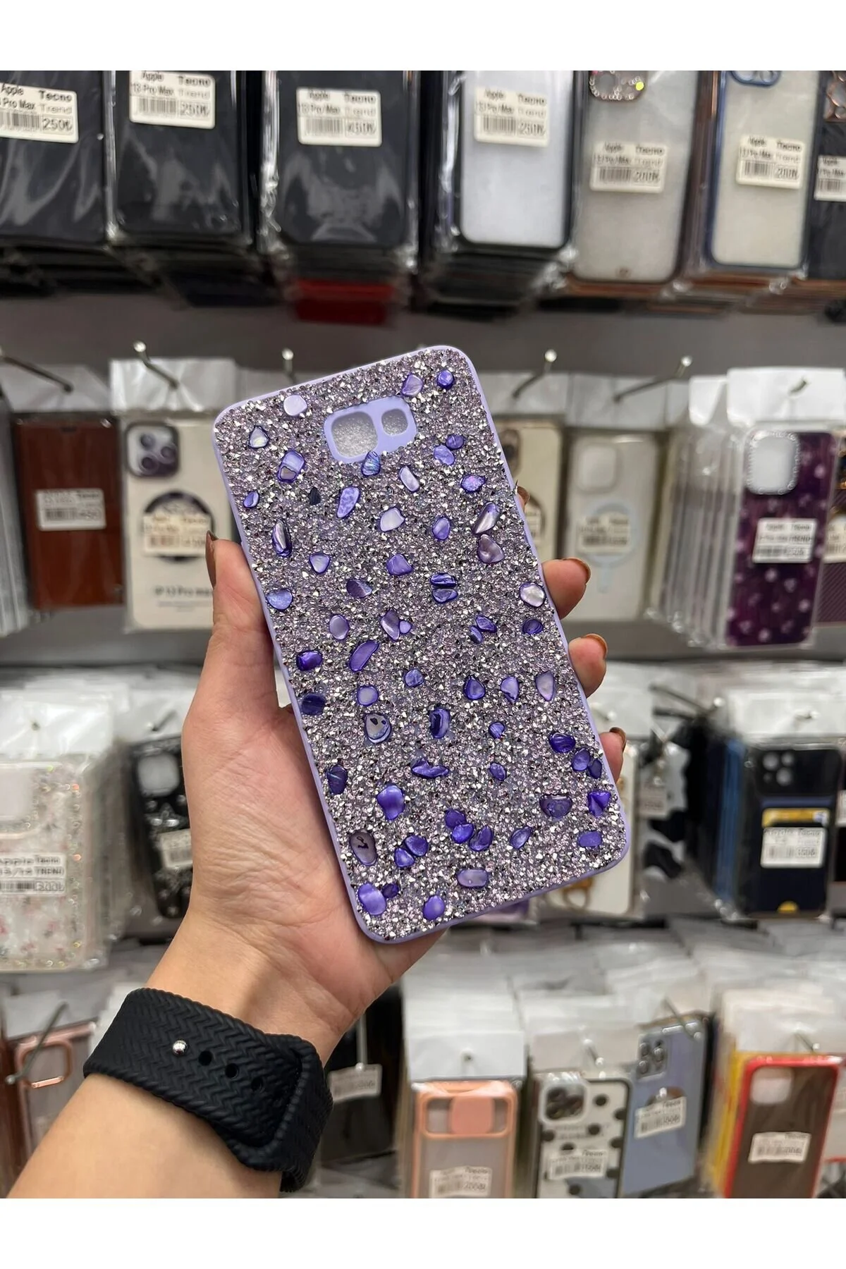 کاور و قاب براق گلکسی J7 PRIME 2 سازگار با سنگ طبیعی TECNOTREND