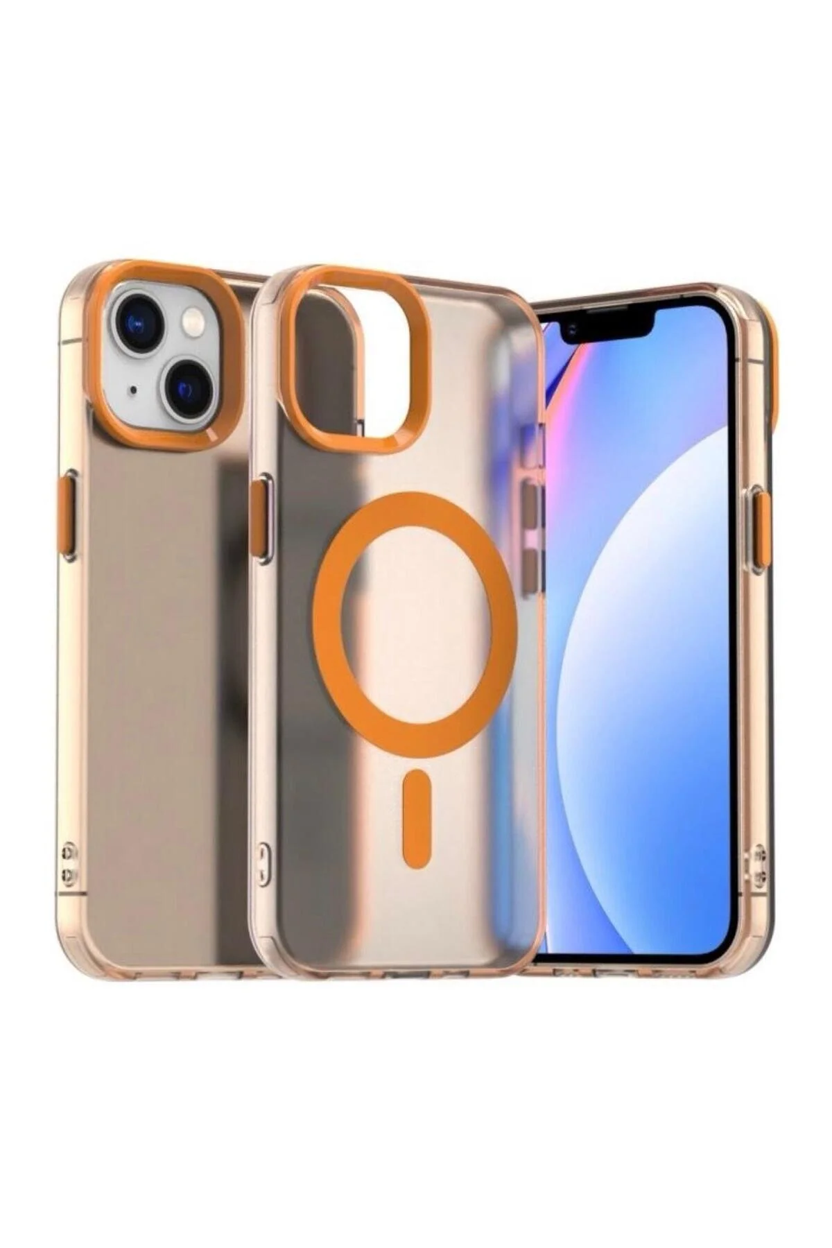 کاور و قاب اکتیو با ویژگی شارژ بی سیم MAGSAFE رنگی ساده سازگار آیفون 14 پلاس 15 Goldie Case