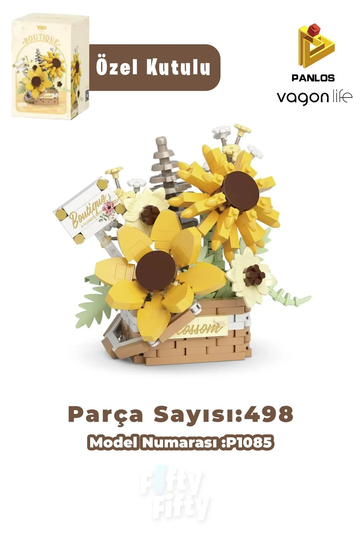 لگو و اسباب بازی های ساخت محور ست ساختمانی مینی دسته گل 498 تکه سری PANLOS BOUTIQUE FFP1085 از ترکیه Vagonlife