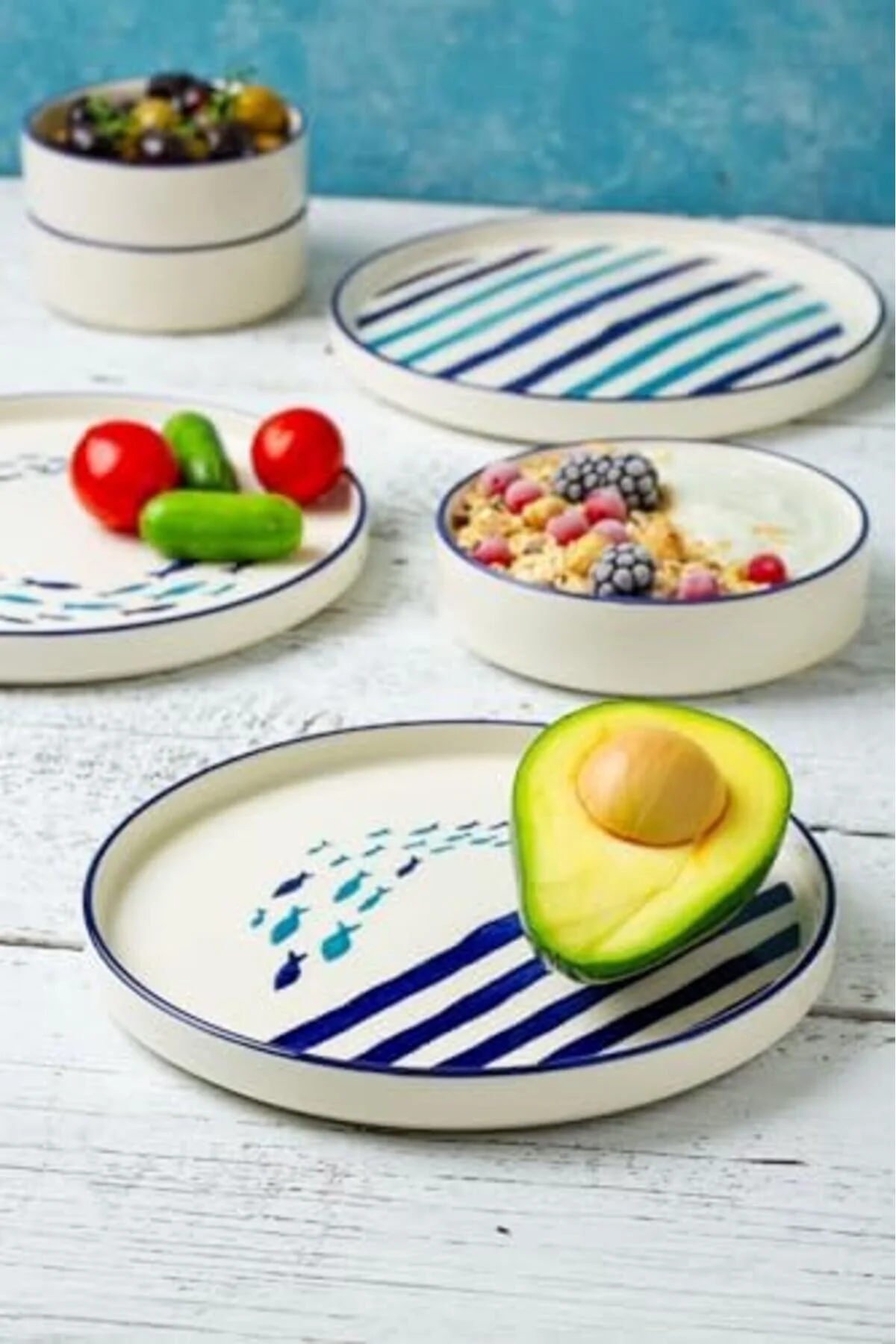 سرویس غذاخوری صبحانه 6 نفره کوین سرامیک طرح ویژه دست ساز Mena Rise