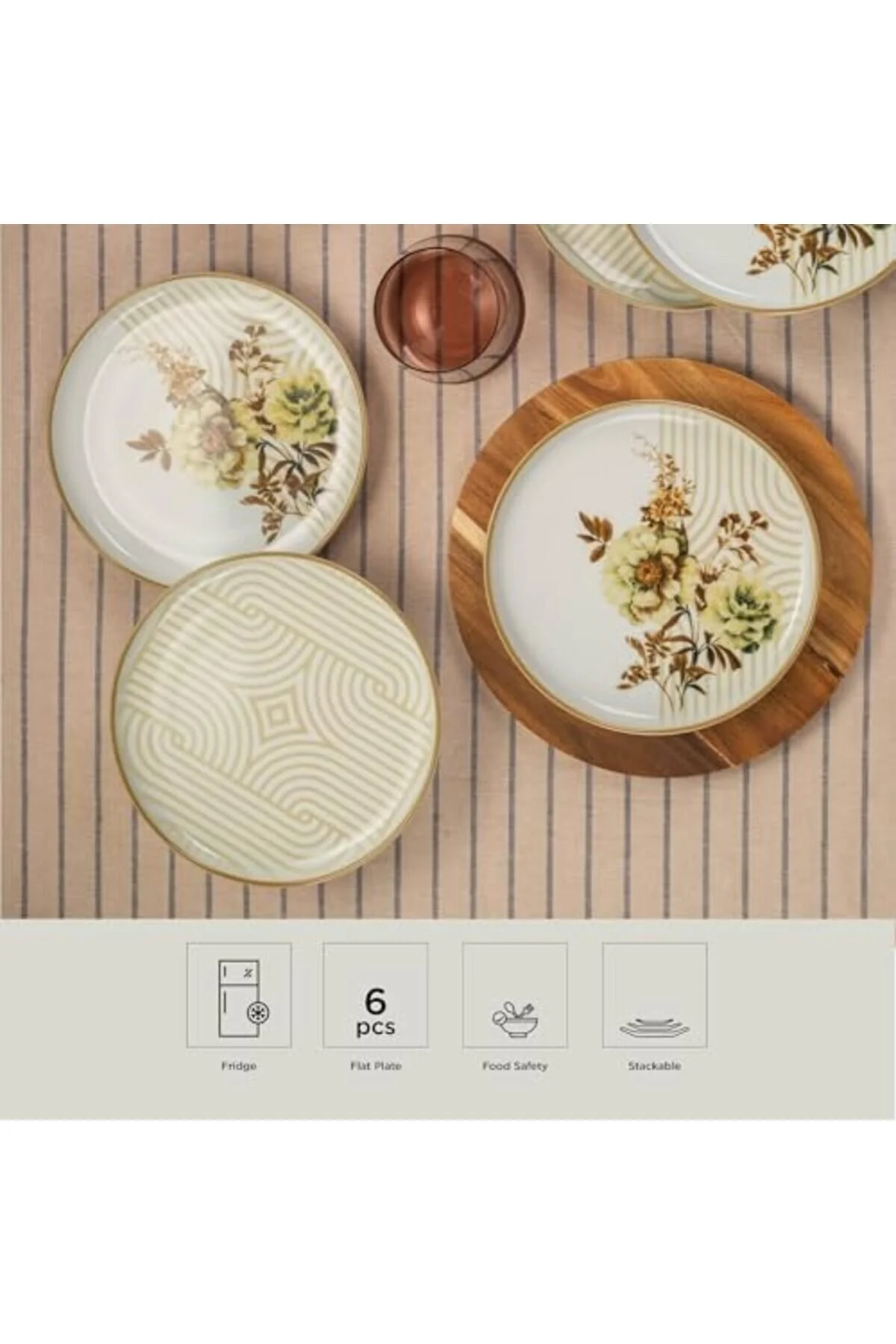 سرویس غذاخوری کیک چینی 19 سانت 6 نفره نوستالژی STOREMAX