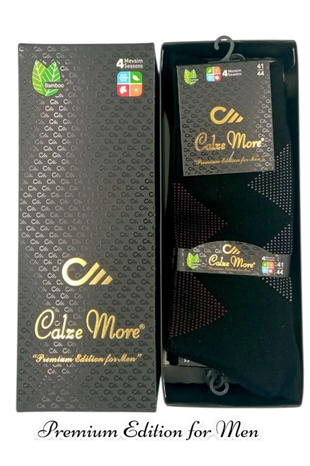 جوراب جعبه 6 تایی مردانه بامبو شسته شده و بدون درز عطری CALZEMORE