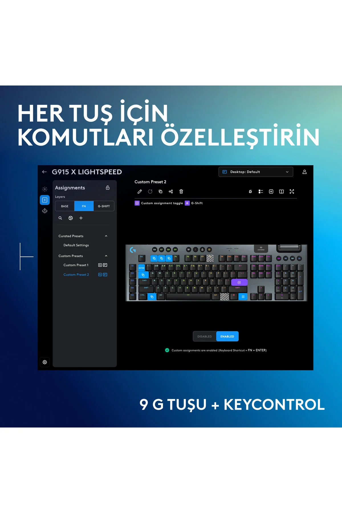 کیبورد مخصوص بازی G G915 اورجینال logitech