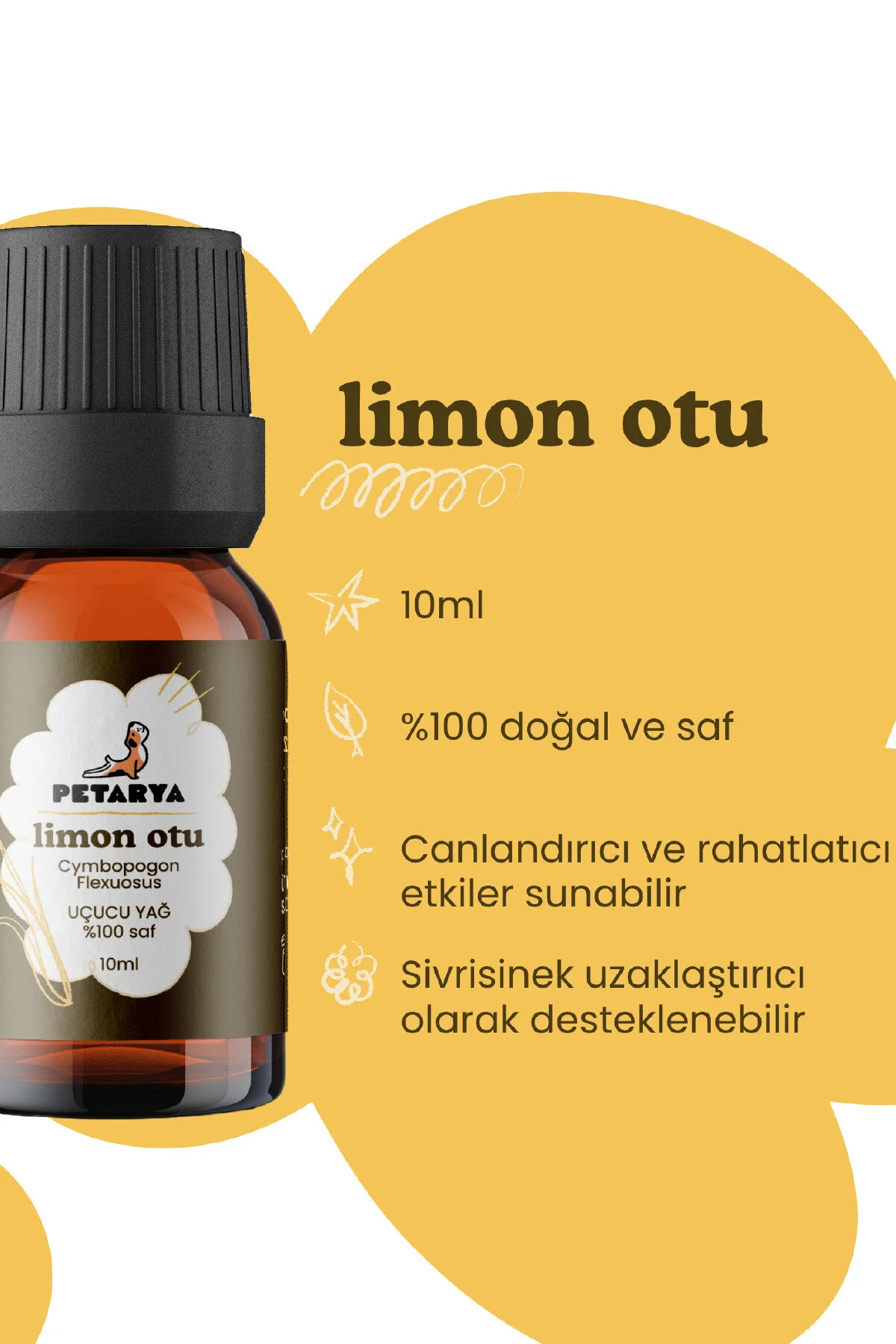 روغن مراقبتی چمن لیمو 100 ٪ خالص 10 میل PETARYA