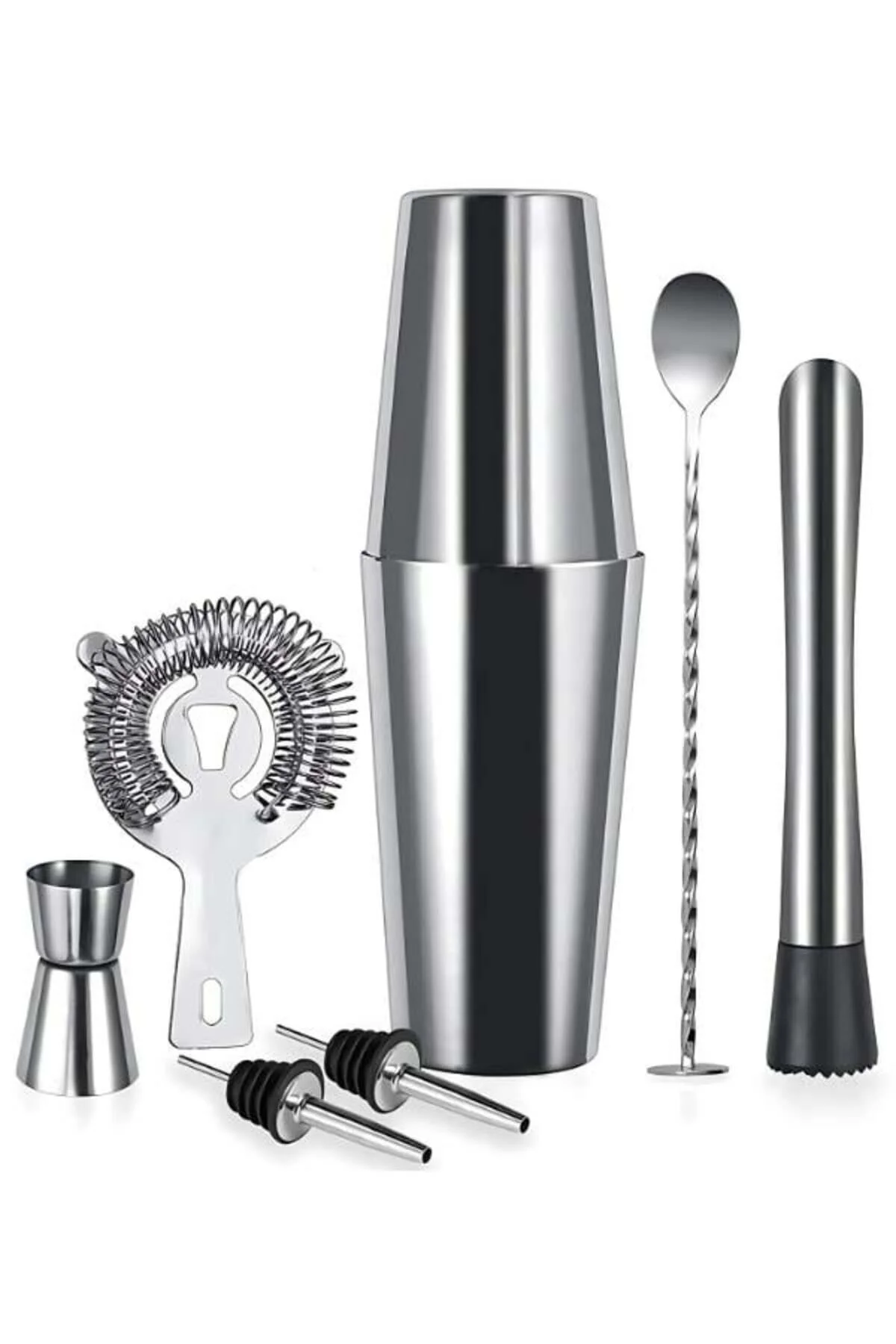 شیکر و ست کوکتل 7 قطعه سودمند Boston Shaker 750Ml  vosco