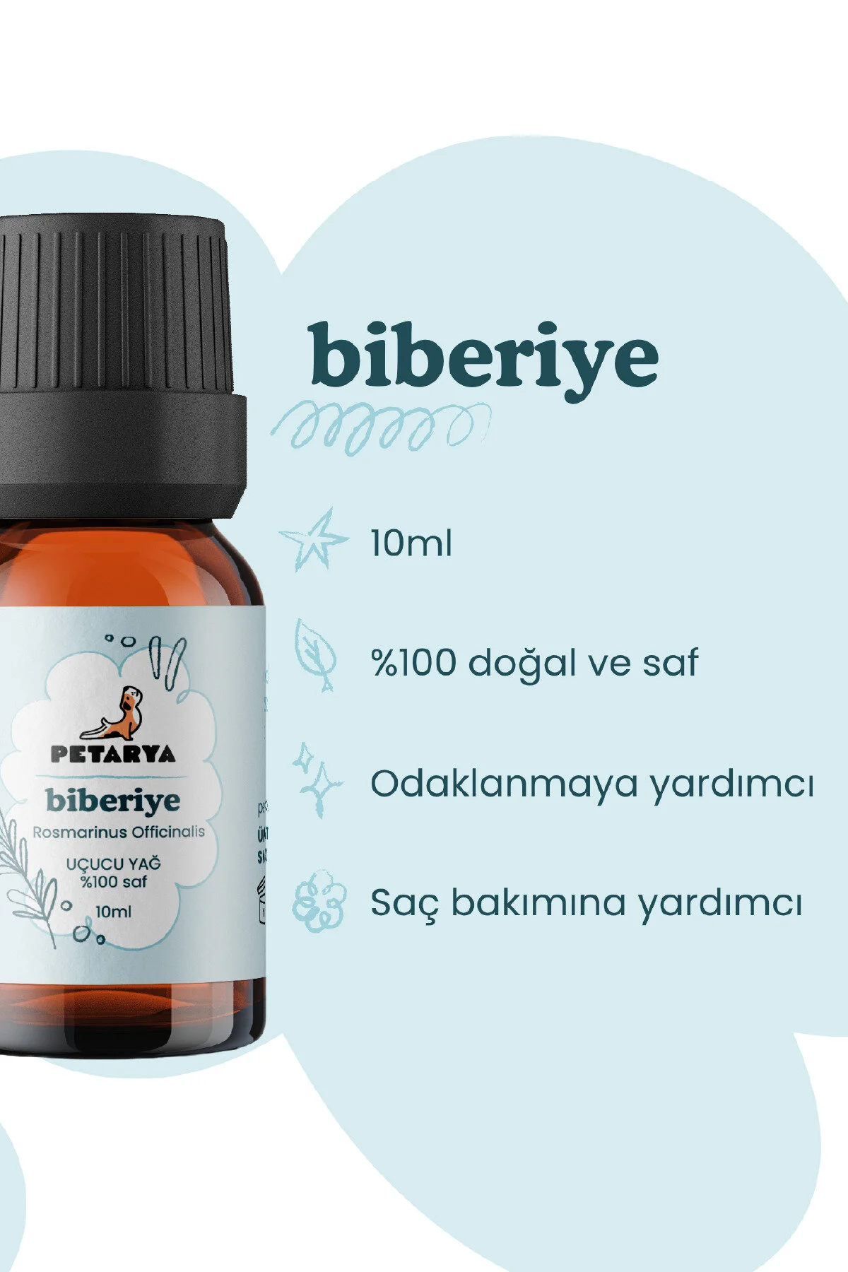 روغن مراقبتی رزماری 100 ٪ خالص 10 میل PETARYA