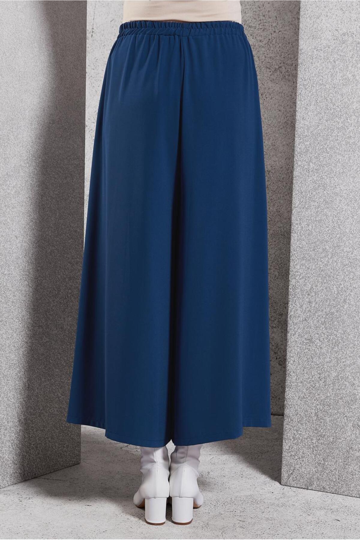 شلوار پارچه ای آبی زنانه تایر کمر 70795 آلوینا Alvina