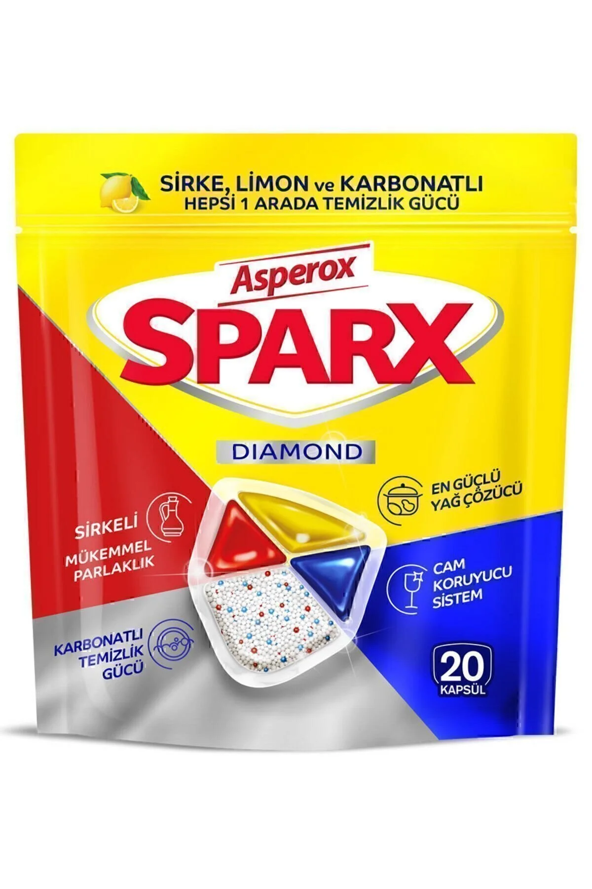 قرص و پودر ماشین ظرفشویی کپسول الماس SPARX 20 ASPEROX