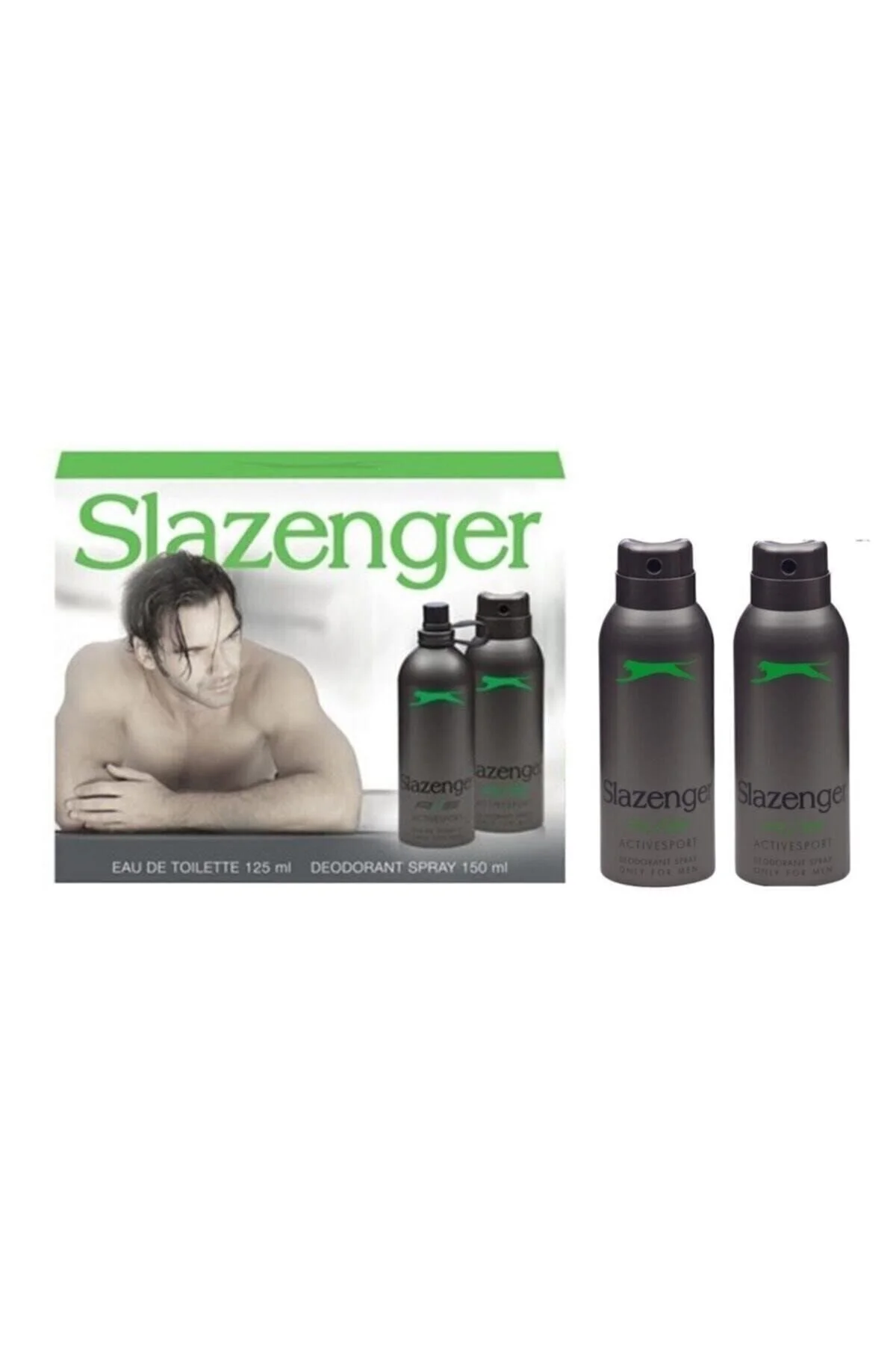 ست عطر سبز مردانه ادوتویلت+ DEO مجموعه+ 2 125 میل اسلازنگر Slazenger