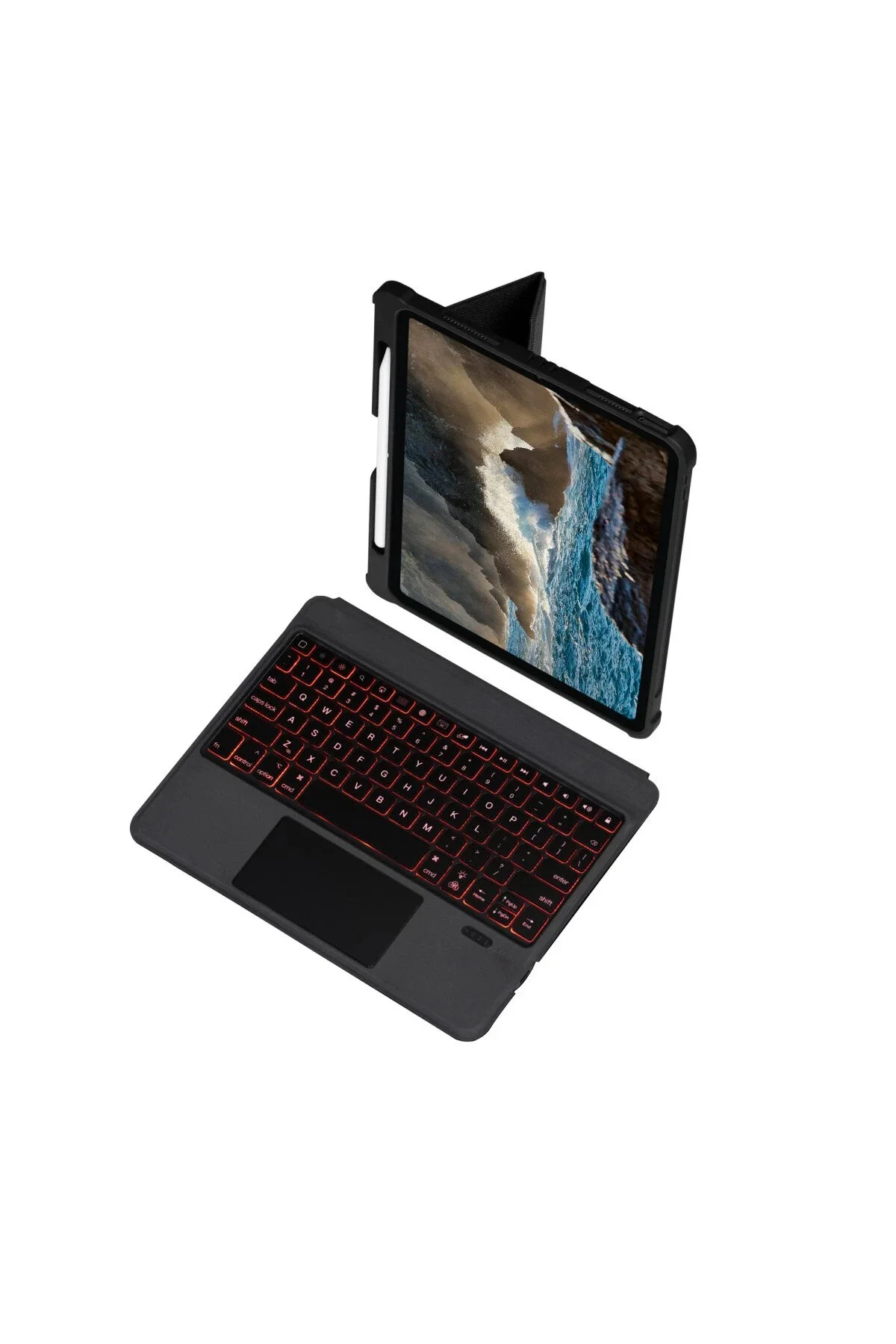 کاور تبلت IPAD PRO 12.9 CASE INTER LED KEYBOARD TABLET مشکی NewFace