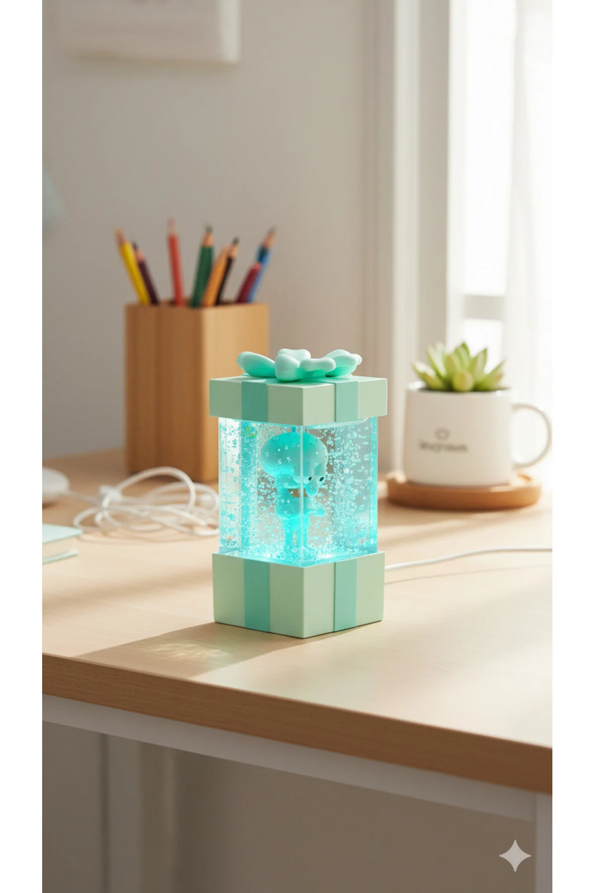 گوی برفی جعبه کادو باب اسفنجی SQUIDWARD LIGHTED MINI WATERY GLOBE با تزئین اتاق فیگور براق از ترکیه HEK LİFE