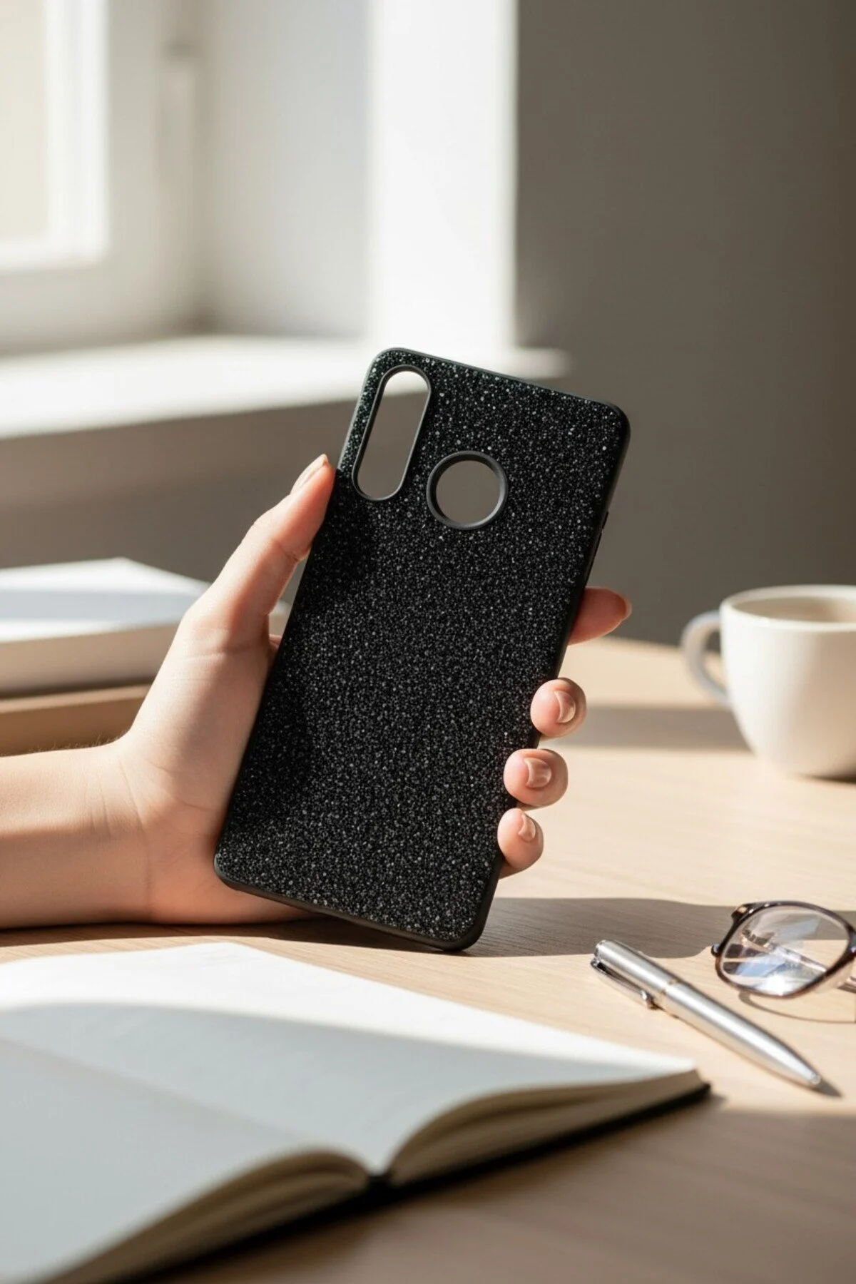 کاور و قاب سیلیکونی HUAWEI P30 LITE STONE MOONLIGHT BTU batuteknoloji