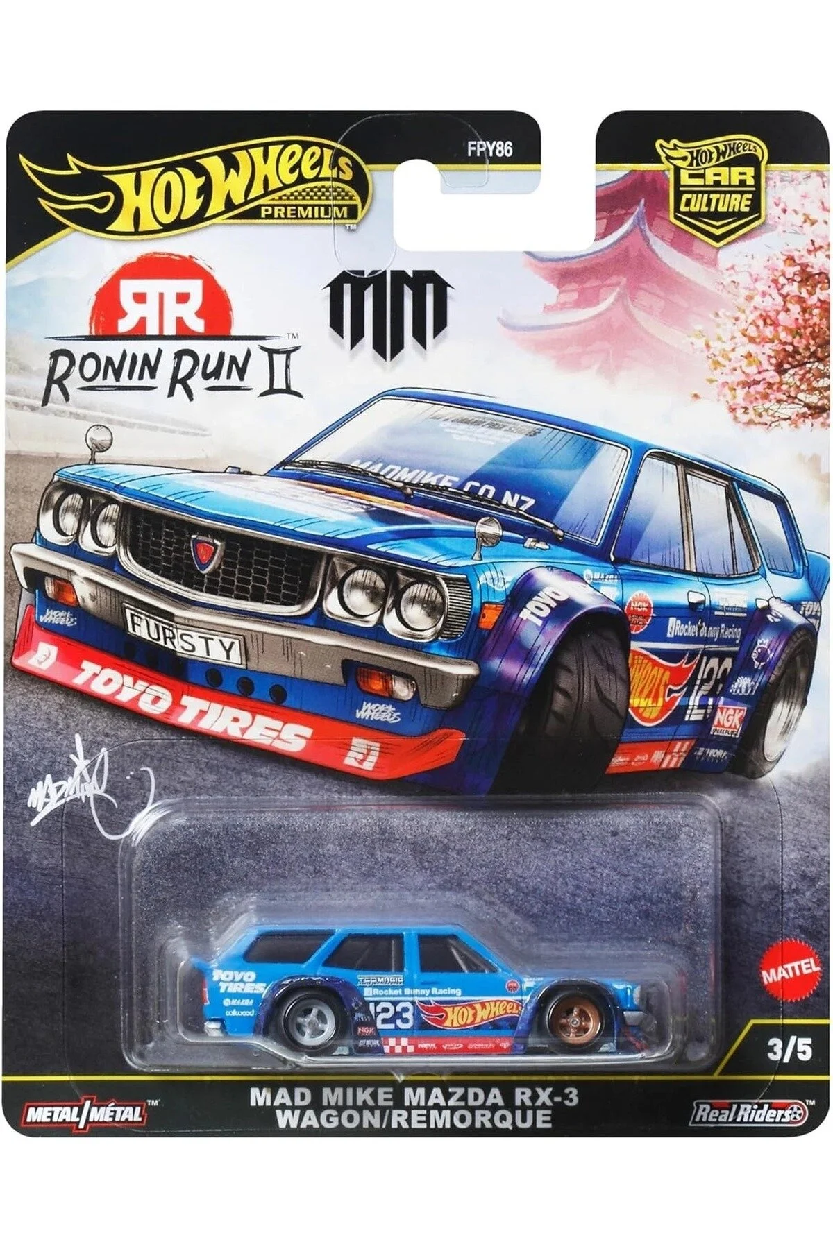 ماشین اسباب بازی ممتاز MAD MIKE MAZDA RX 3 WAGON – CAR CULTURE RONIN RUN II METAL HOT WHEELS