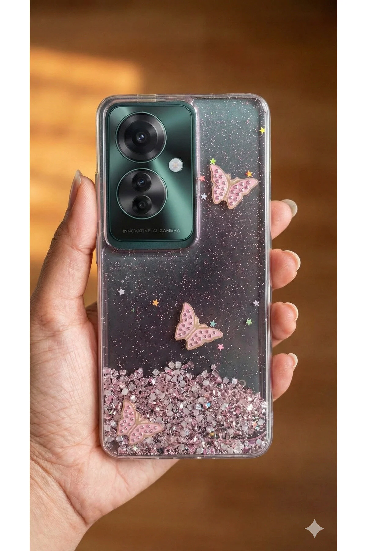 کاور و قاب باریک برجسته با طرح پروانه‌ای برآمده از دوربین سازگار OPPO RENO 11F Rivor