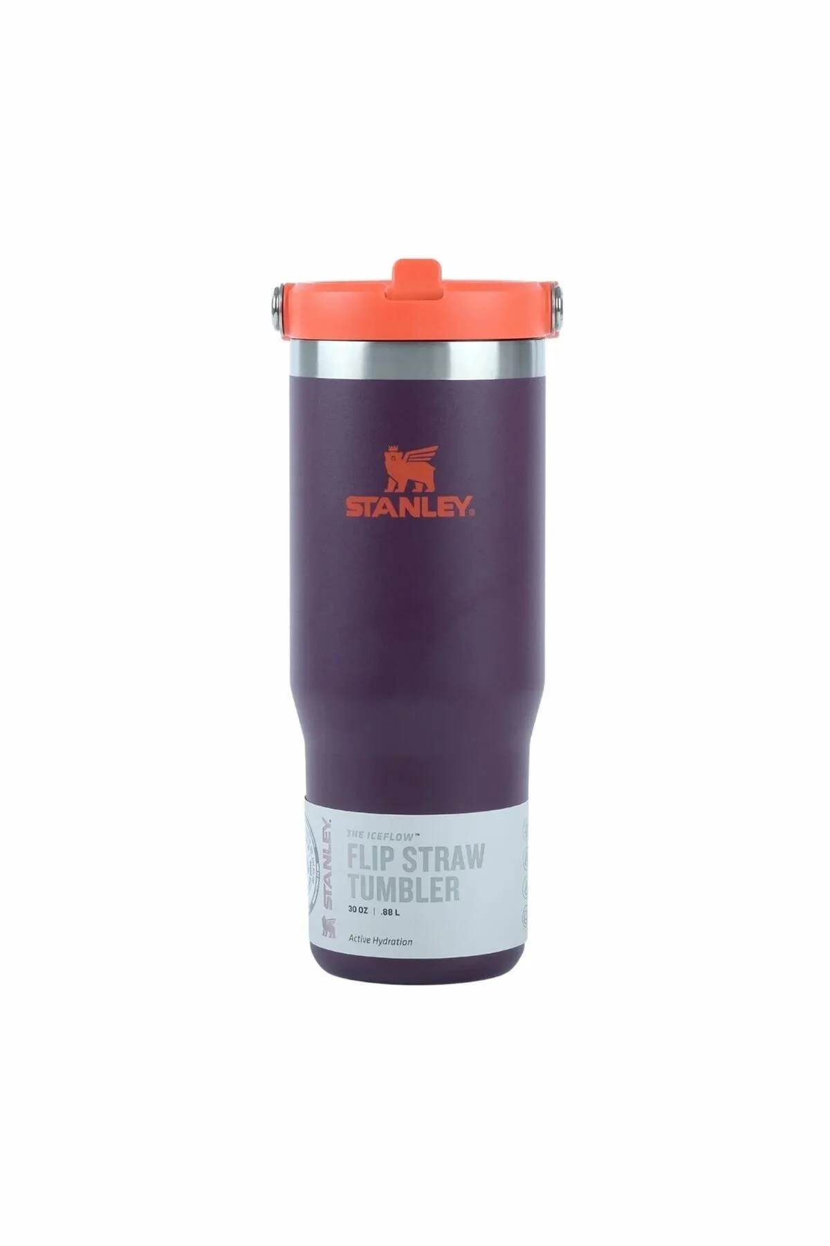 فلاسک قمقمه بنفش ICEFLOW FLIP STRAW 10 09993 538 اورجینال Stanley