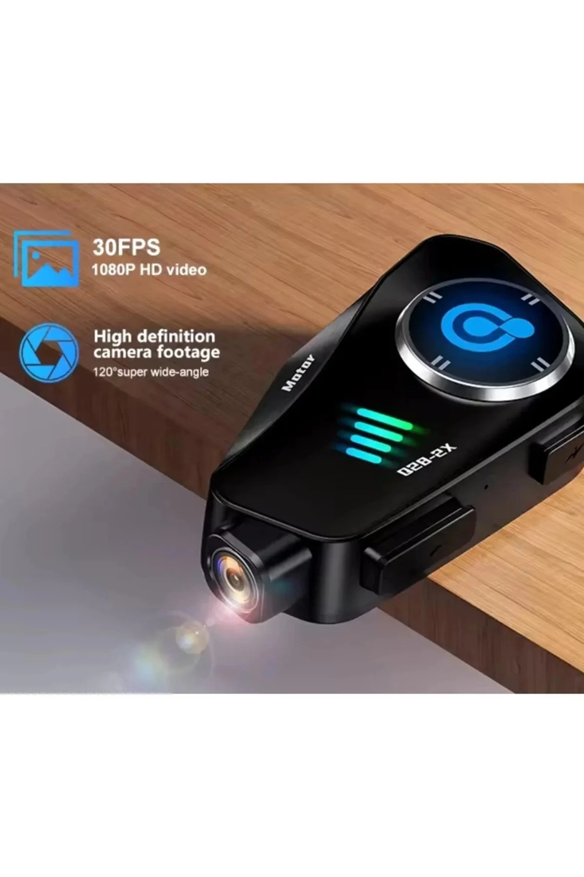 اینترکام هدست بلوتوث 2 X جفت کلاه ایمنی موتور سیکلت دوربین 1080P داخلی ضد آب noip