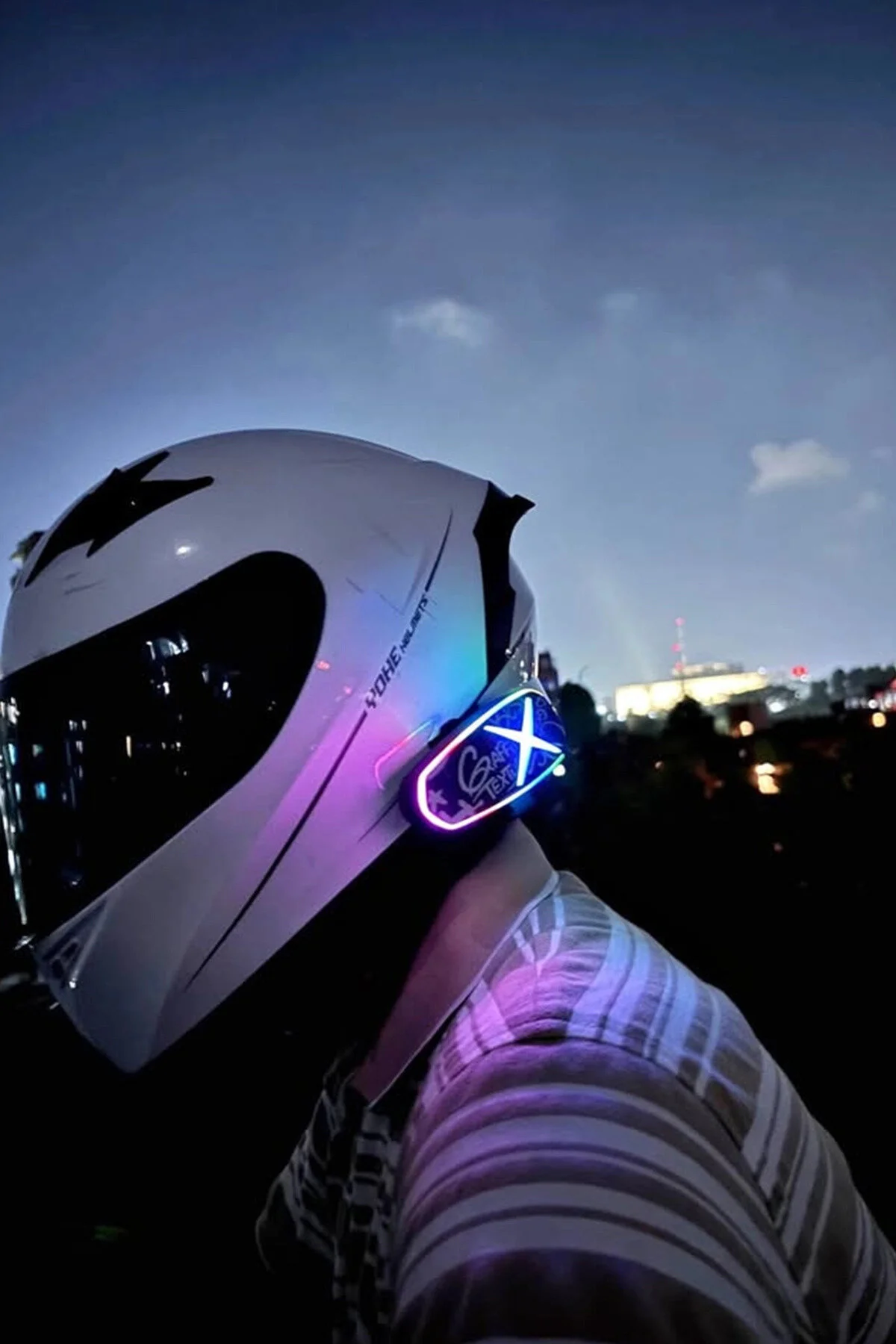 اینترکام کلاه ایمنی موتور گرافیتی هدست RGB حالت ضد آب 6.0 بلوتوث مدل جدید NexGen