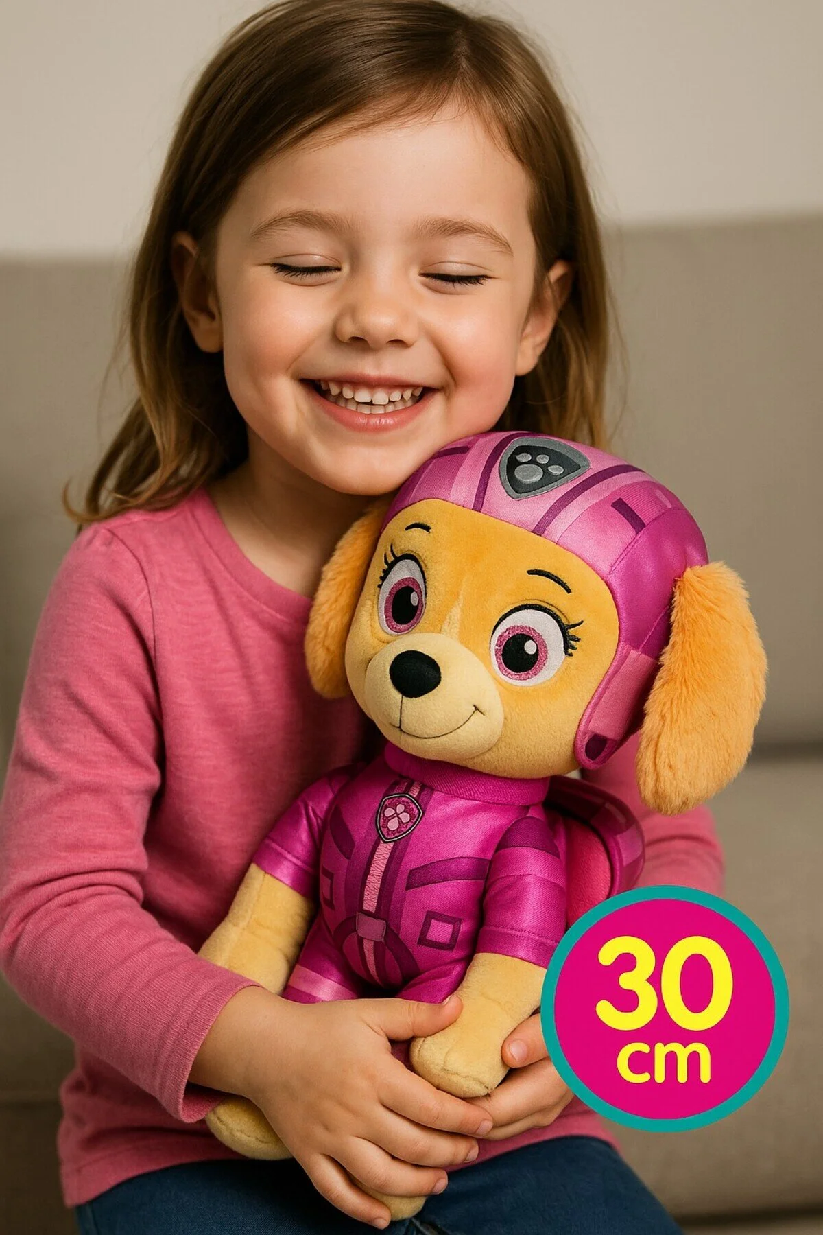 اسباب بازی های پشمی PAW PATROL PILOT SKYE PLUSH TOY 30 سانتی متری مخمل نرم ممتاز با لباس نجات هوایی TOYFEST