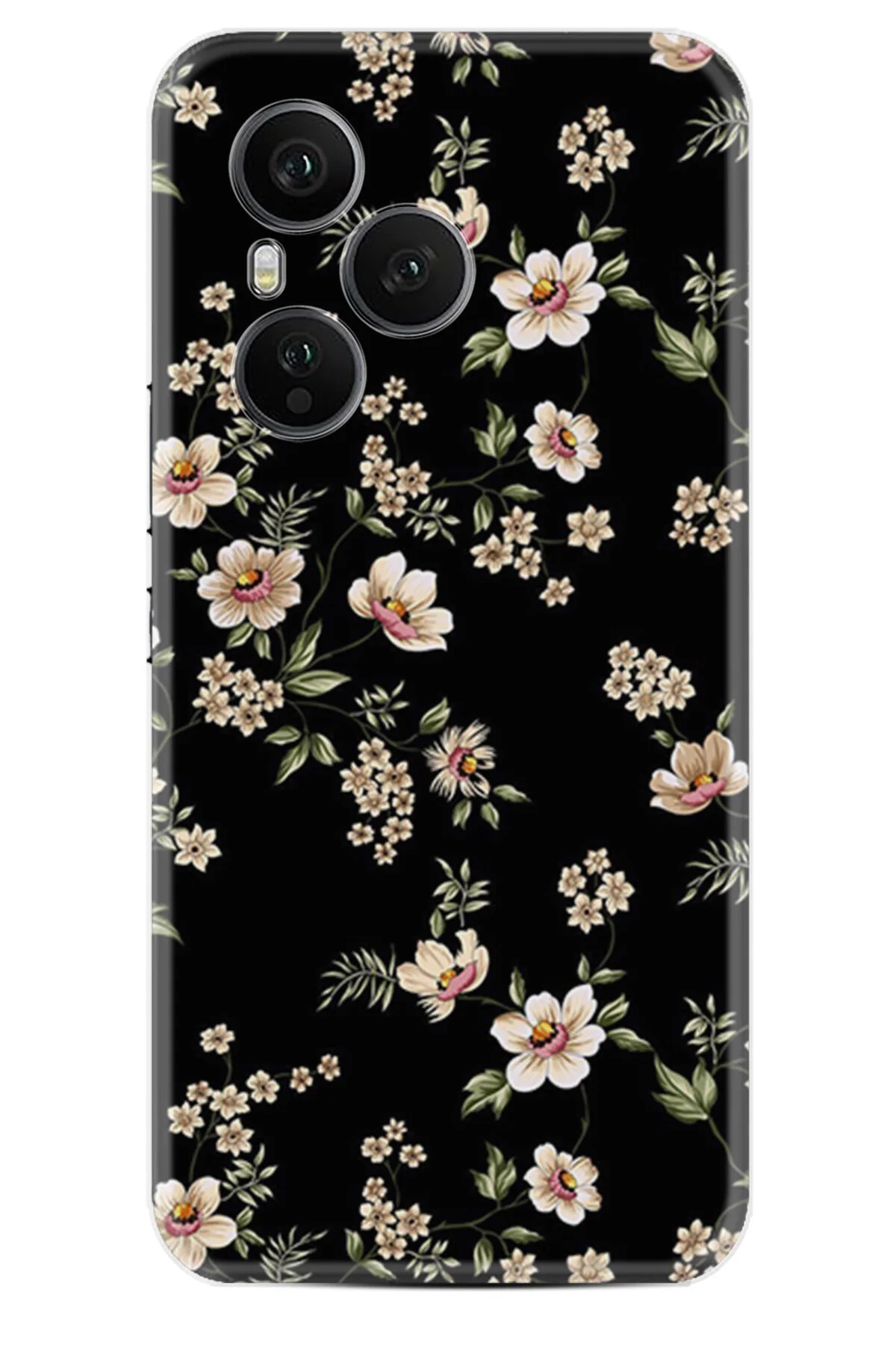 کاور و قاب HONOR 400 PRO CASE BOUTIQUE PRINTED ILLUSTRATED مشکی BACKGROUND FLOWER PCODE 045 Kılıfland