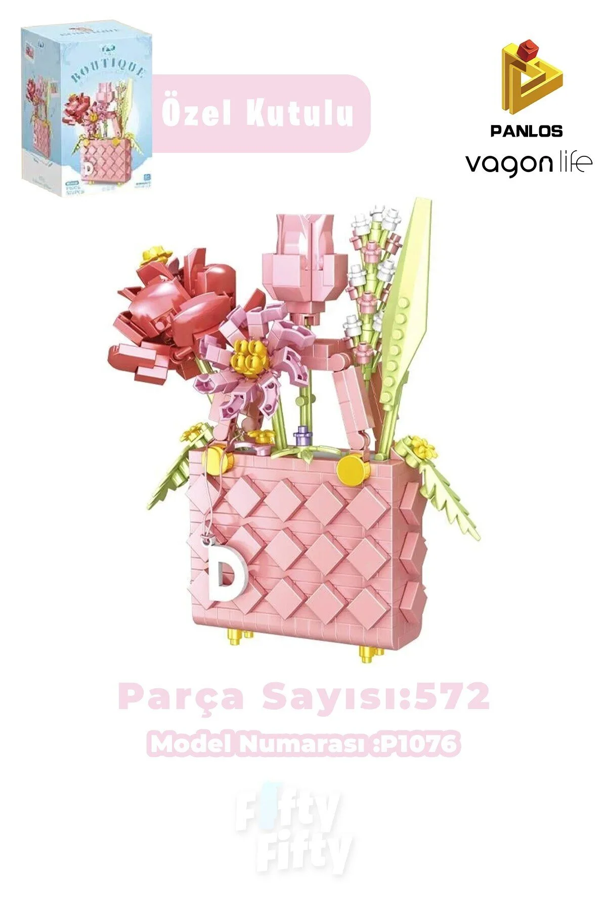 لگو و اسباب بازی های ساخت محور مجموعه پانلوس سری BOUTIQUE صورتی شکل 572 ست ساختنی FFP1076 از ترکیه Vagonlife