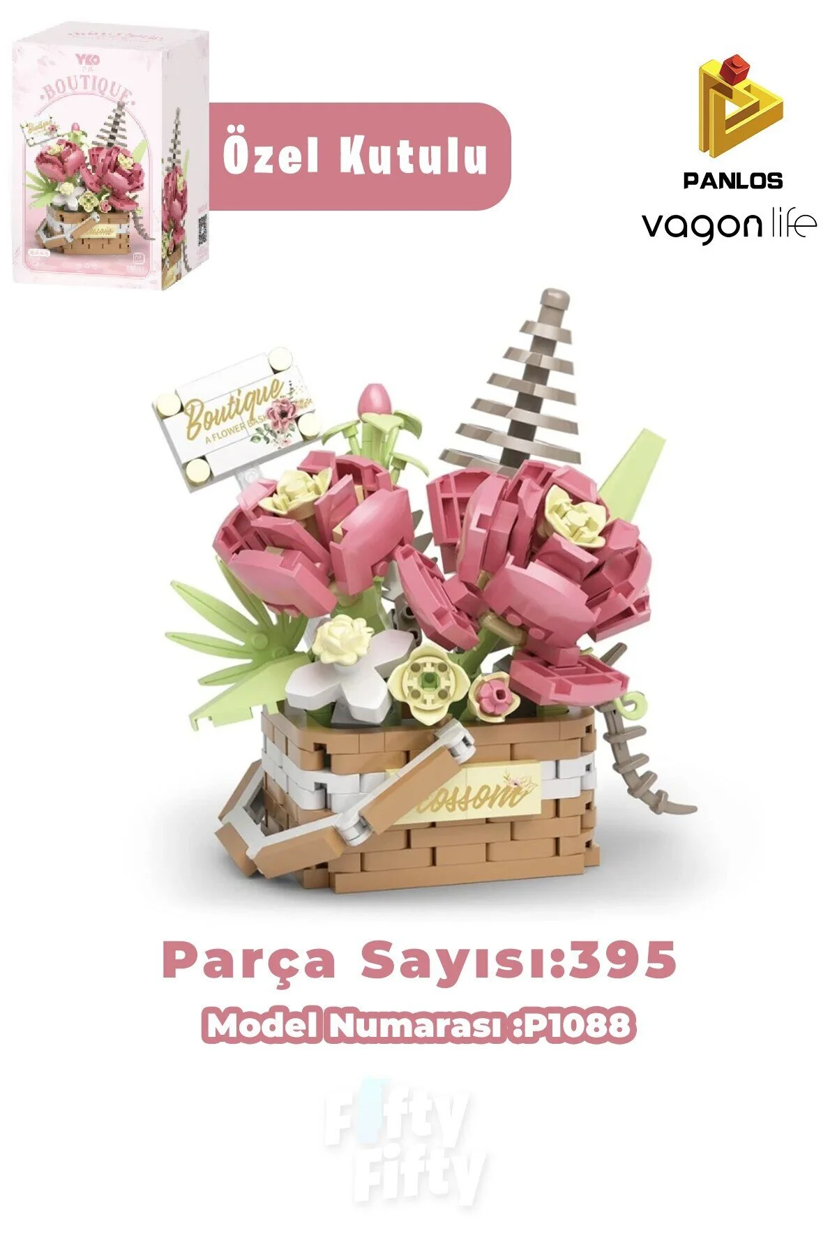 لگو و اسباب بازی های ساخت محور ست ساختمانی 395 تکه ای مینی دسته گل سری PANLOS BOUTIQUE FFP1088 از ترکیه Vagonlife