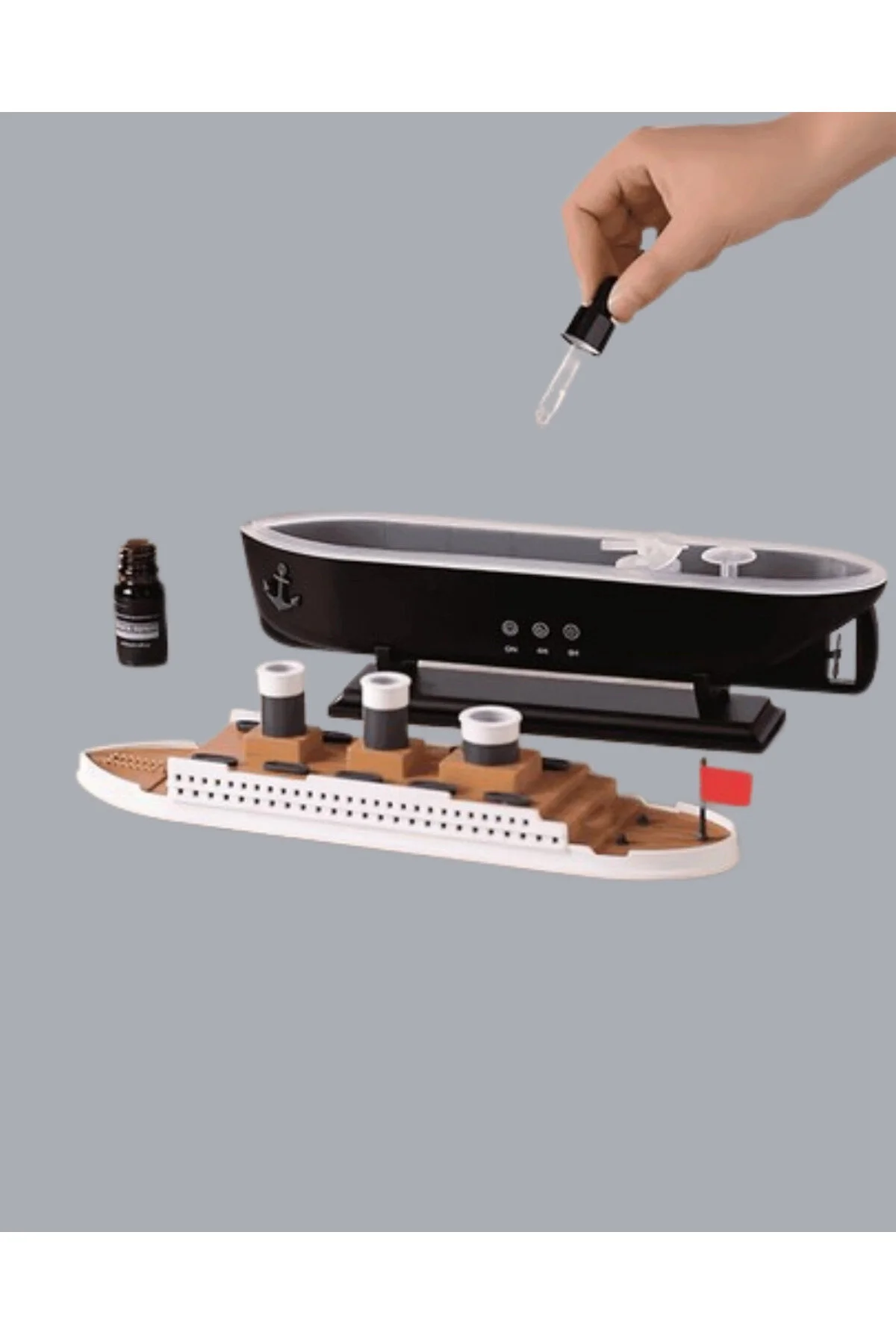 دستگاه بخور مرطوب کننده اتاق پخش عطر کشتی تایتانیک فوق العاده آرام با نور LED İsmiyle Al