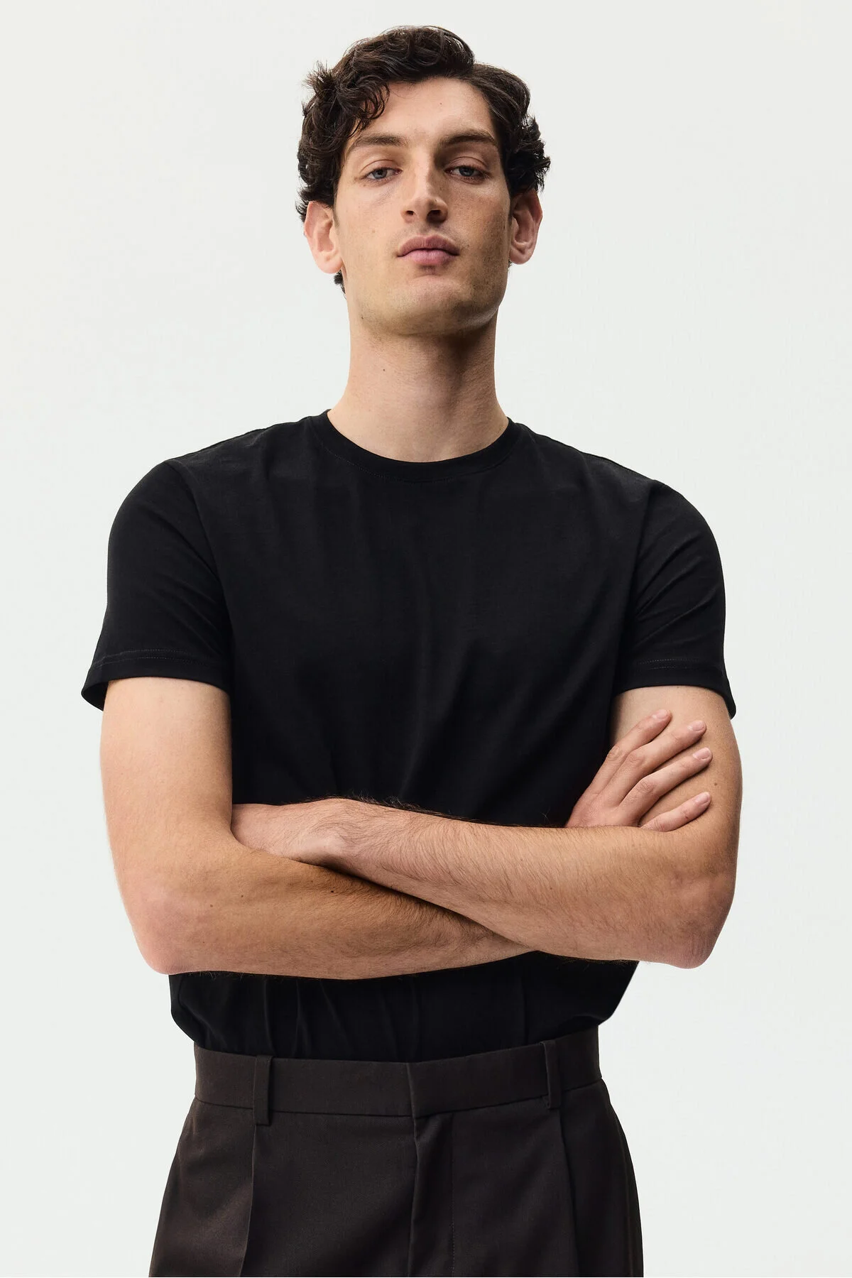 تی شرت مردانه SLIM FIT PIMA COTTON T SHIRT اچ اند ام اورجینال H&M