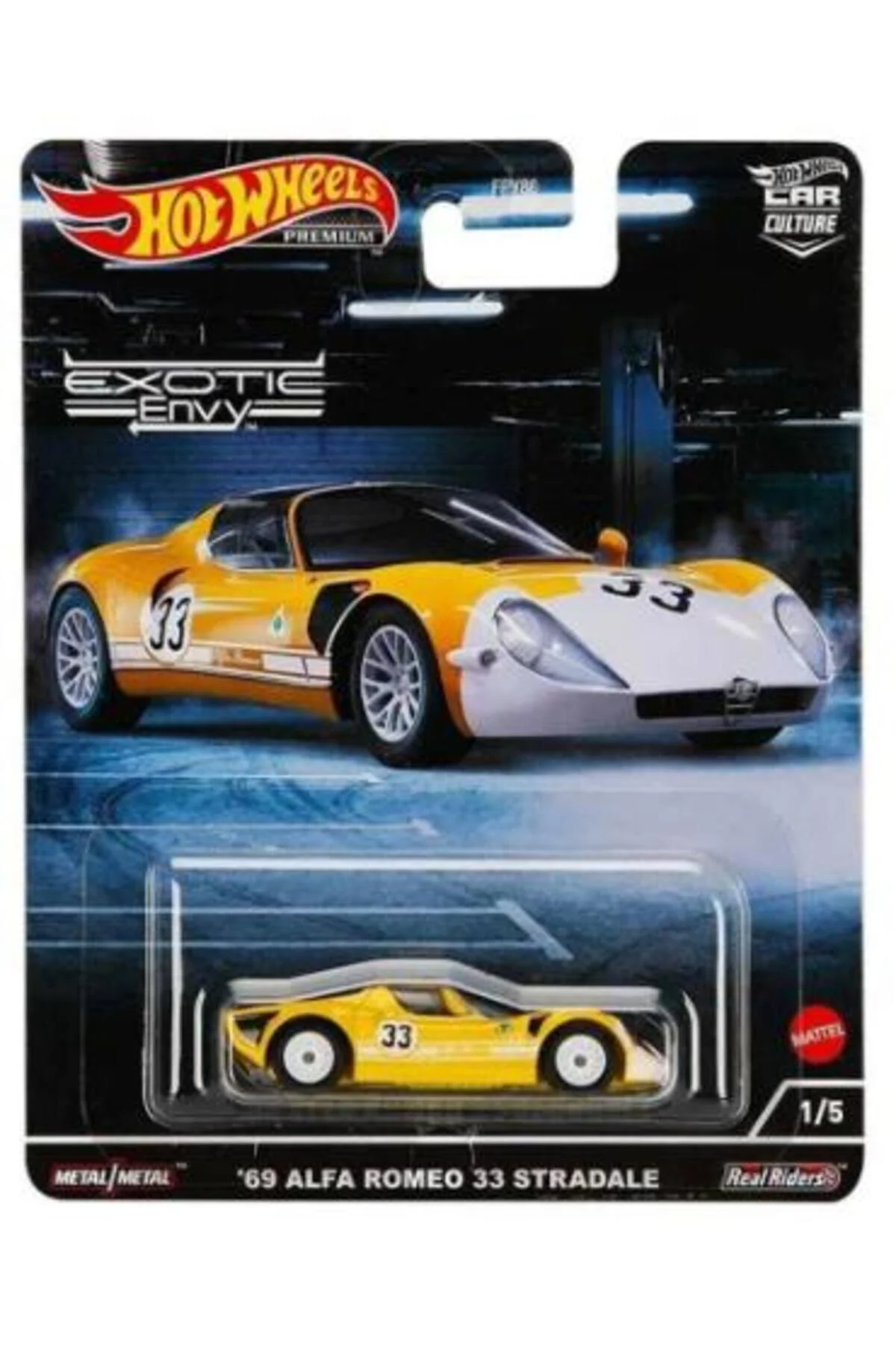 ماشین اسباب بازی PREMIUM EXOTIC ENVY '69 ALFA ROMEO 33 STRADALE HCJ91 از ترکیه HOT WHEELS