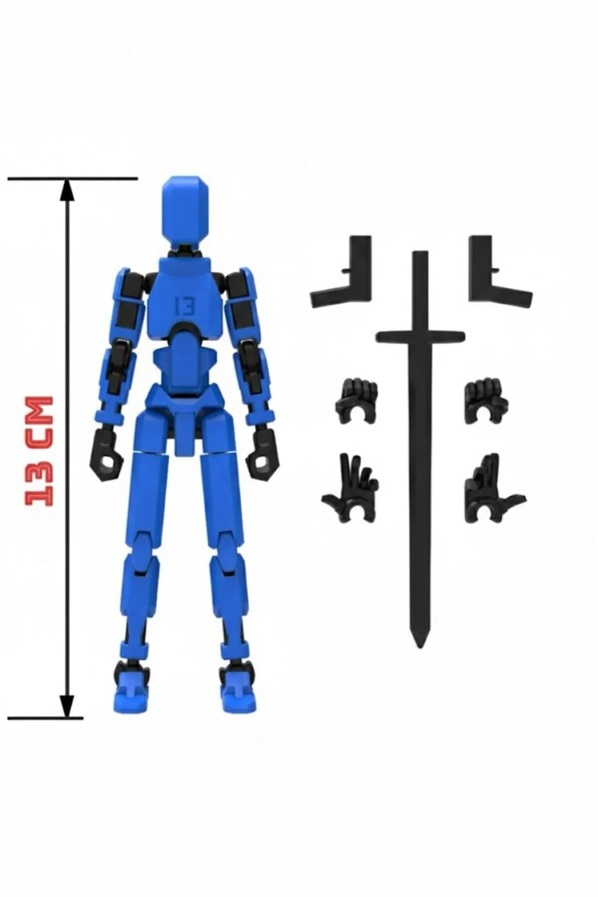 اسباب بازی های فیگور دیگر ROBOT 13 DUMMY BLUE BLACK ALL JOINTS MOVEABLE ACTION FIGURE TOY Boykec House