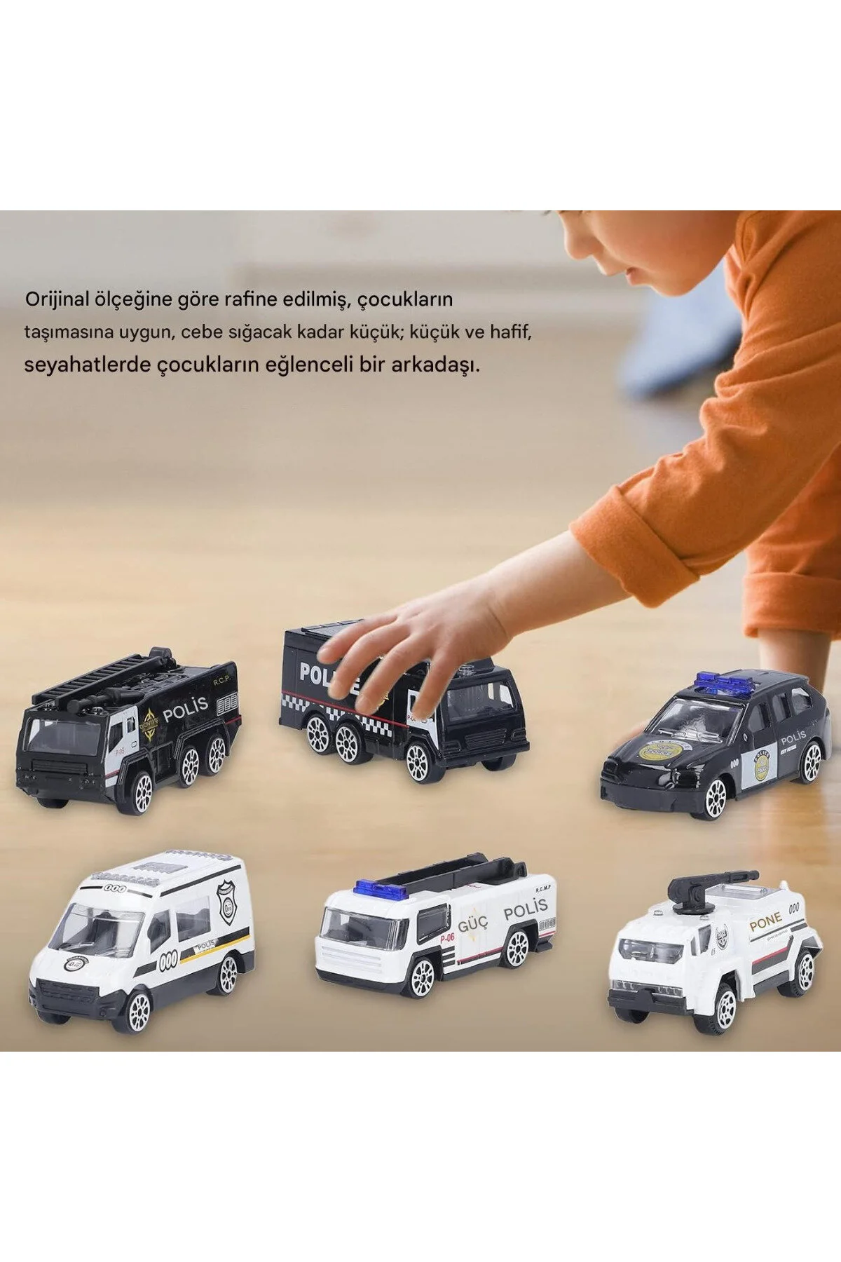 ماشین اسباب بازی مجموعه 6 پلیس فلزی DIECAST TOY POLICE SQUAD وسایل نقلیه مدل آلیاژی بادوام craftivio