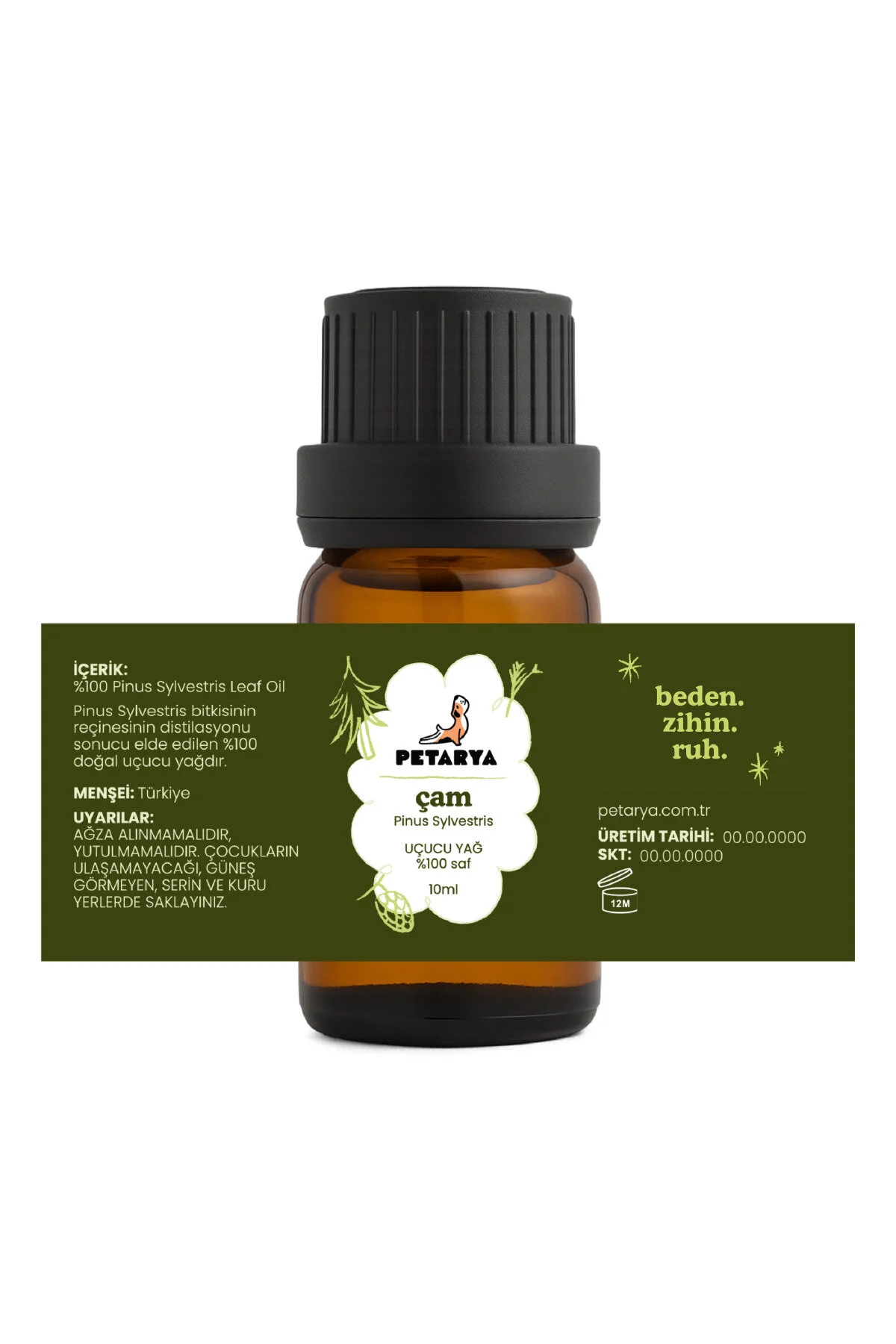 روغن مراقبتی کاج خوراکی 100 ٪ خالص کارواموس تینکوریک 10 میل PETARYA