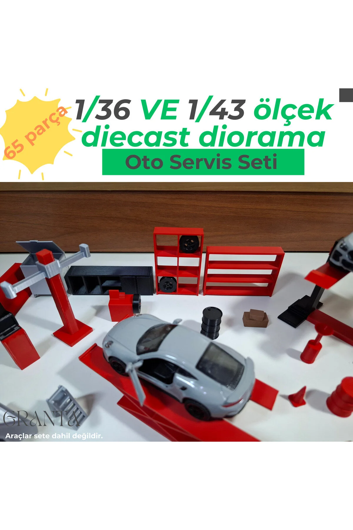 مدل خودرو 1:36 SCALE DIORAMA MODEL AUTO SET SERVICE اورجینال Home
