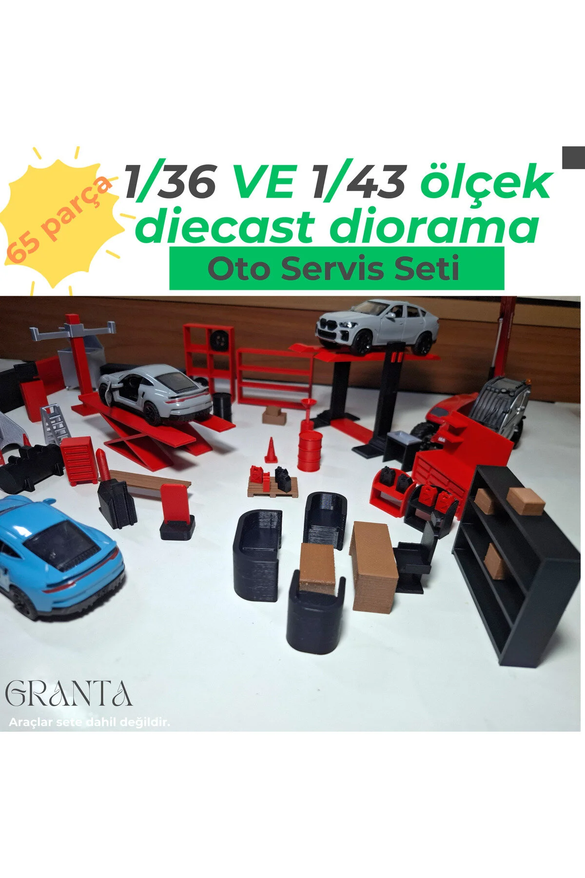 مدل خودرو 1:36 SCALE DIORAMA MODEL AUTO SET SERVICE اورجینال Home