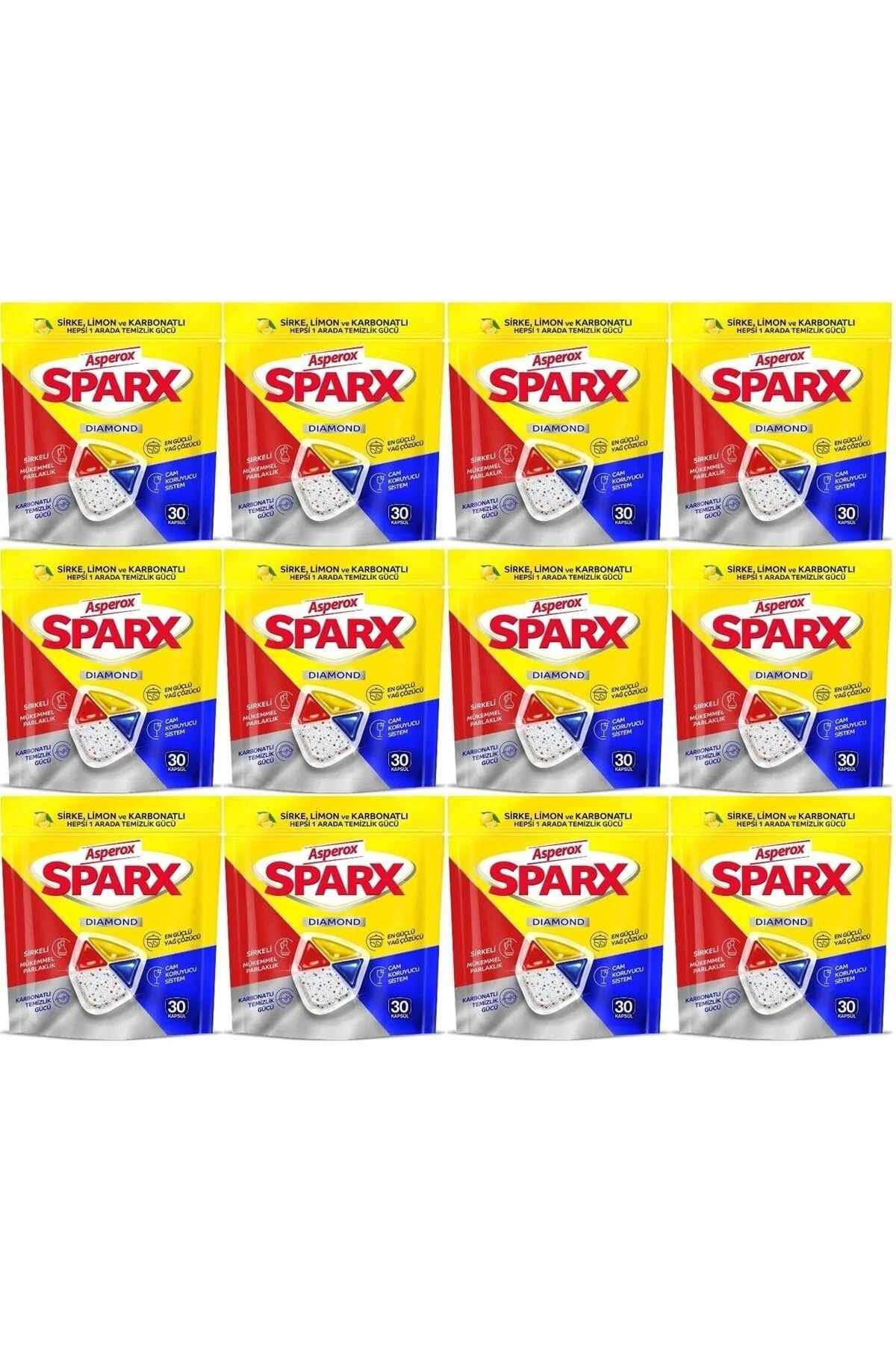 قرص و پودر ماشین ظرفشویی کپسول SPARX 360 قطعه همه 1 سرکه هتلاندز کربنات 12PK 30 ASPEROX