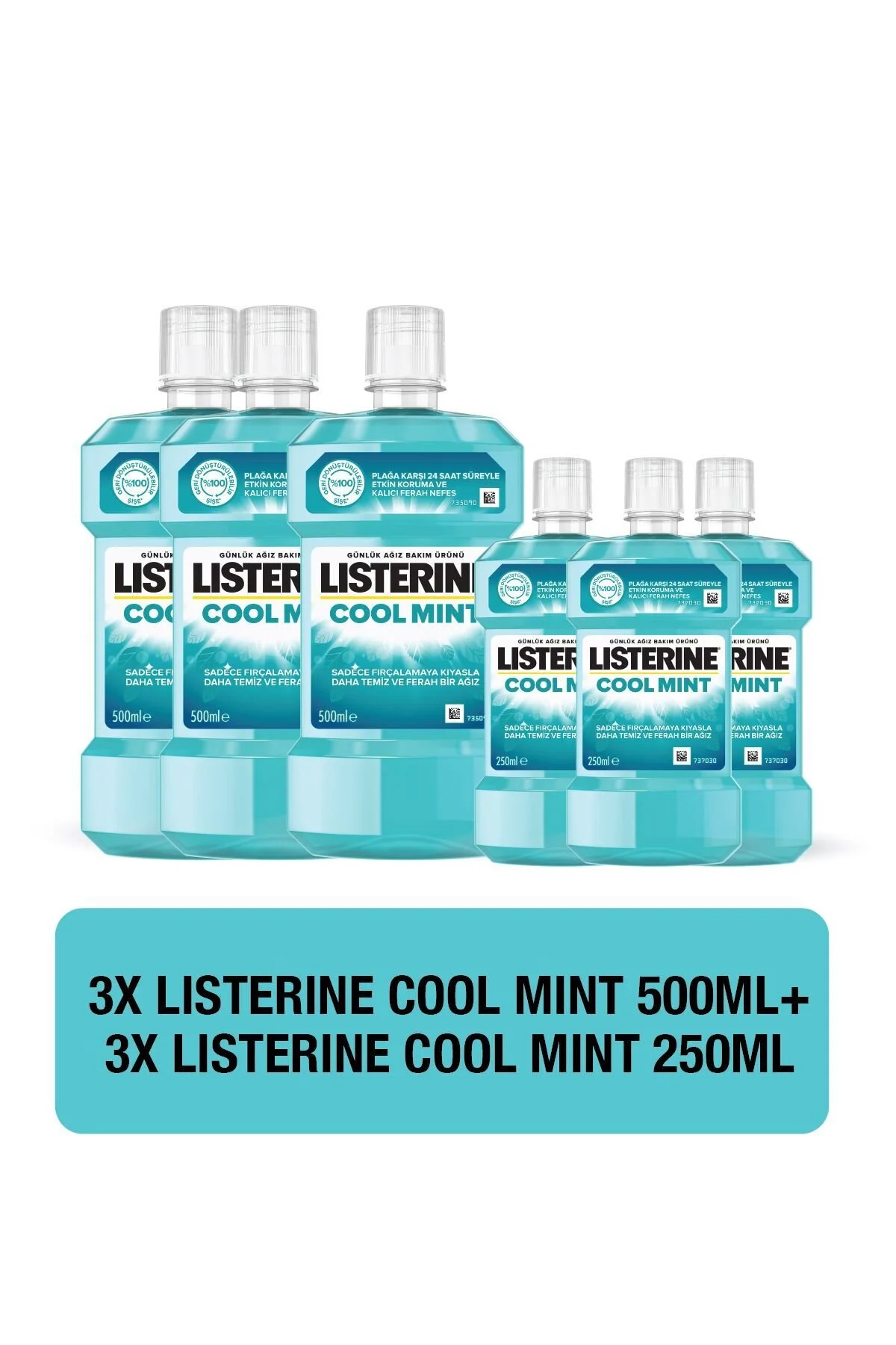دهان شویه 500+250 COOLMINT X 3 اورجینال Listerine