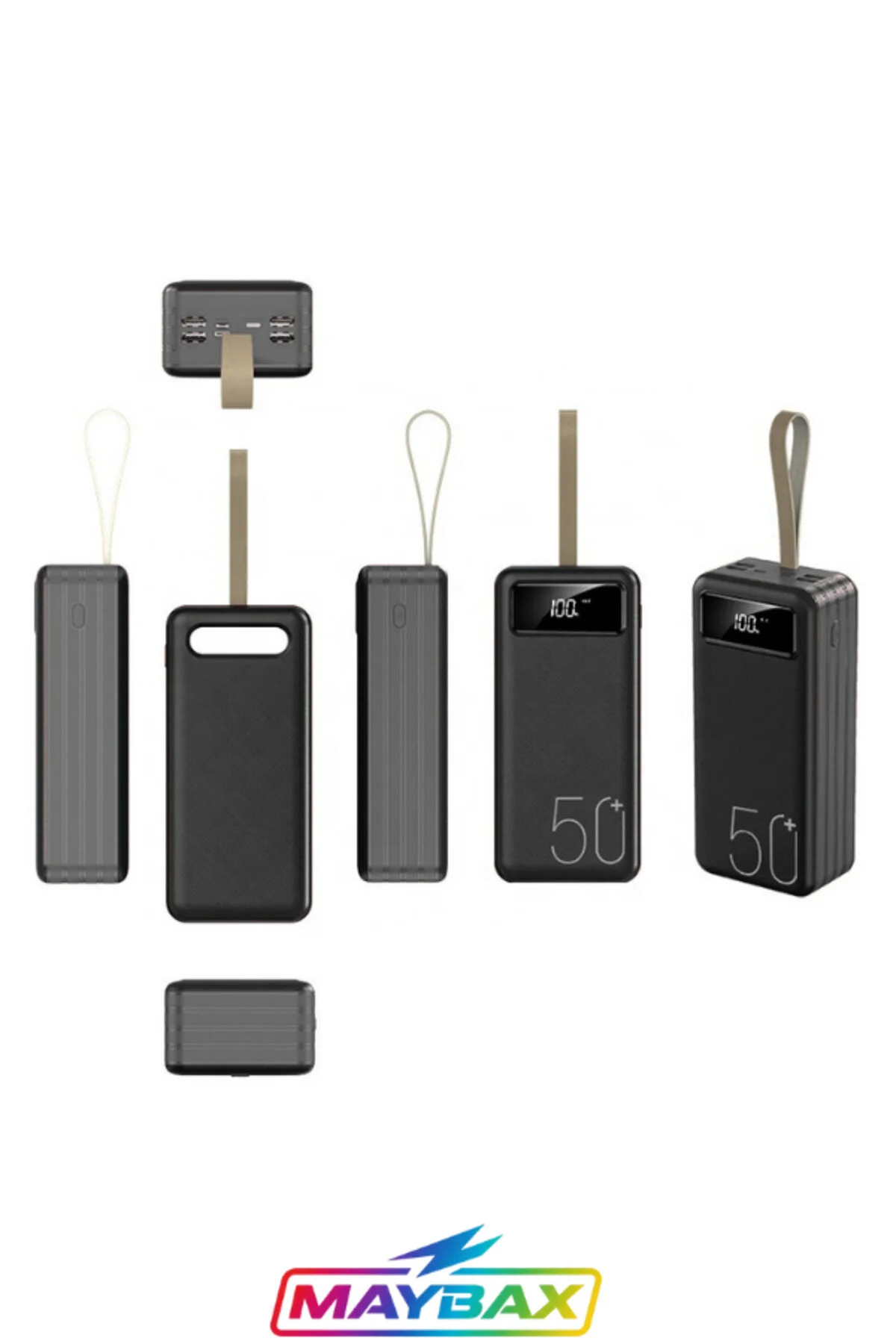 پاوربانک 50.000 میلی آمپر ساعت روشنایی LED HANGER FAST STAFERBANK 4XUSB میکرو صاعقه نوع C معرفی Maybax
