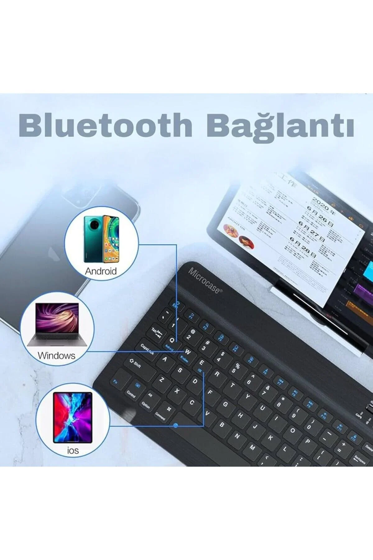 کاور تبلت قاب پایه ردمی پد 2 شیائومی با محفظه قلم + محافظ صفحه کلید و ماوس استایلوس mastersonic
