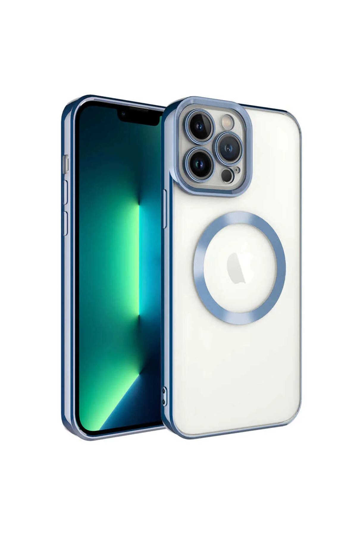 کاور و قاب IPHONE 13 PRO سازگار با MAGSAFE WIRELESS CHARGING FEATURED INC SETRO SILICONE BLUE ENSUENO
