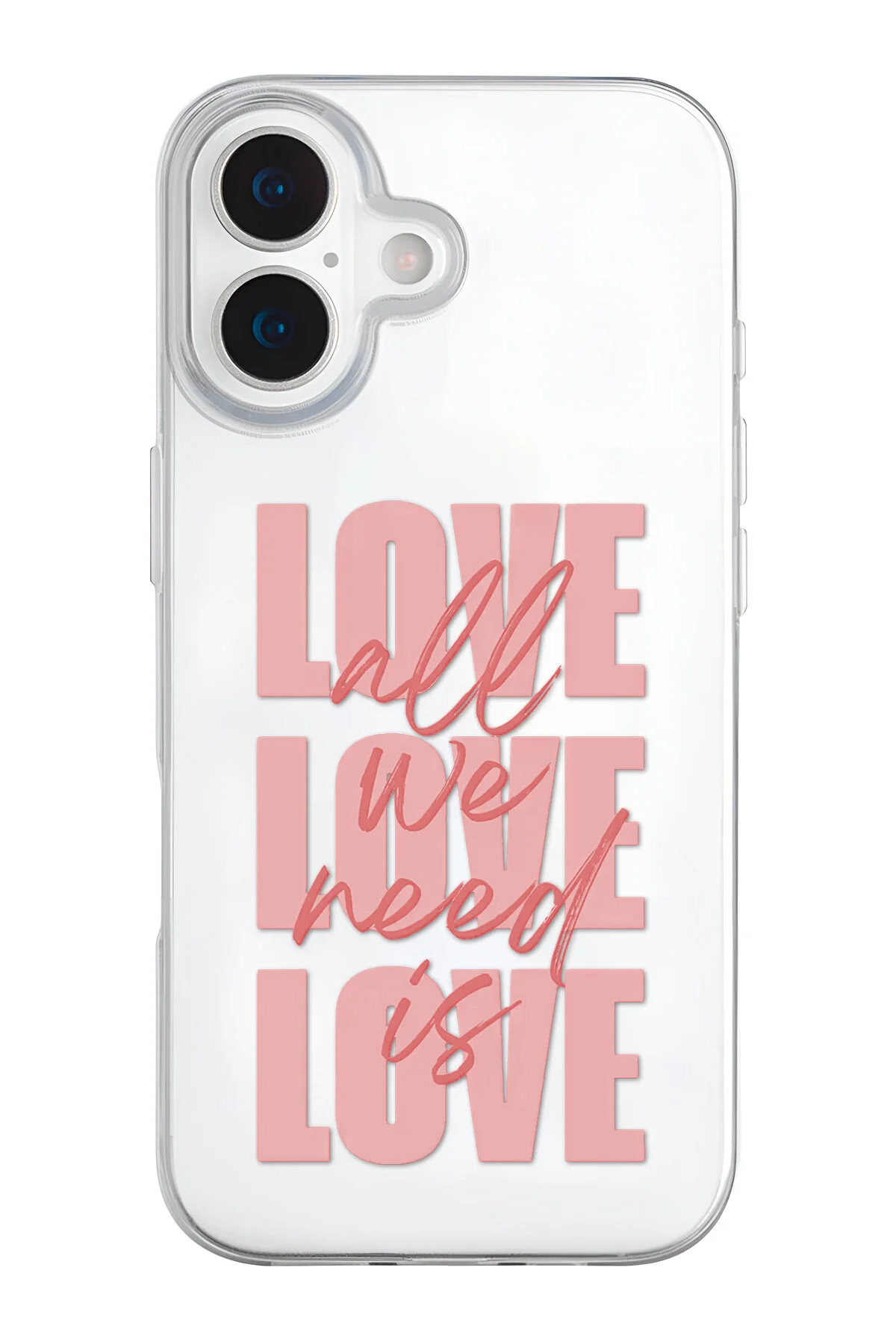 کاور و قاب گوشی سیلیکونی شفاف NEED IS LOVE سازگار با آیفون 17 mooodcase
