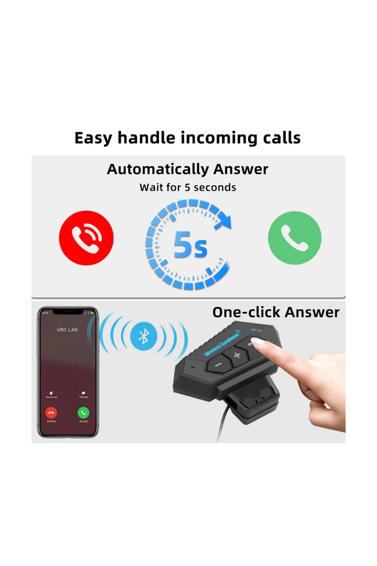 اینترکام هدست BT12 کلاه بلوتوث موتور سیکلت noip