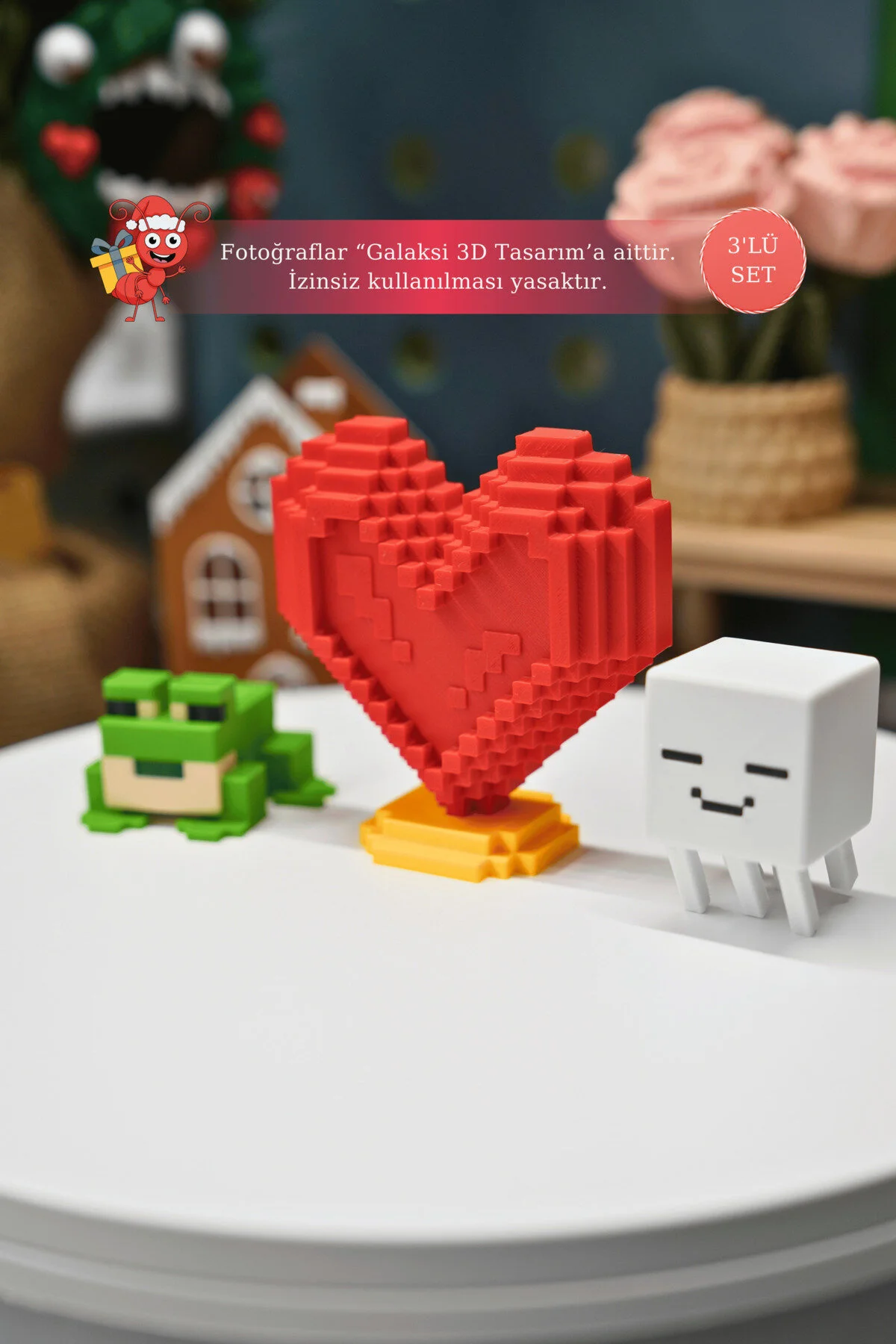 فیگور MINECRAFT FROG – کدو تنبل سفید و ست قلب Galaksi 3D