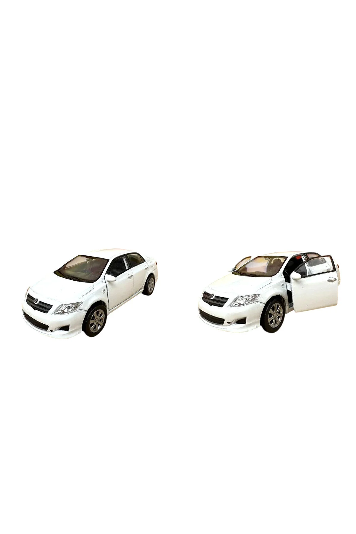 ماشین اسباب بازی TOYOTA COROLLA 43608D فلزی کششی اصطکاکی 12 سانتی متری سفید جلو 2 در باز SUDESA OYUNCAK