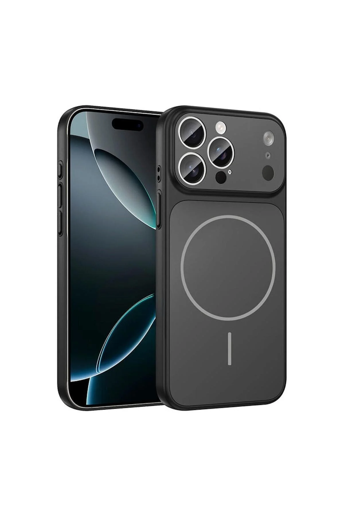 کاور و قاب سازگار APPLE IPHONE 14 PRO MAX CASE TITANMAG با ظاهر آیفون 17 پرو مکس مشکی Zebana