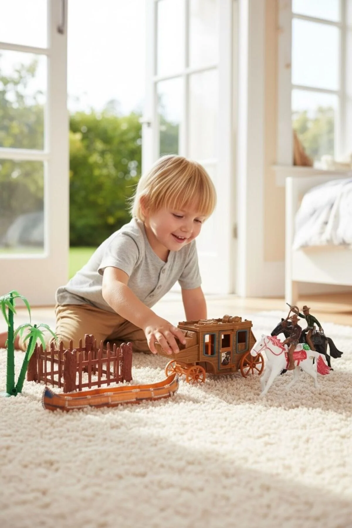 اسباب بازی های فیگور دیگر 49617 COWBOY PLAYSET ست گاوچران BYCEGU