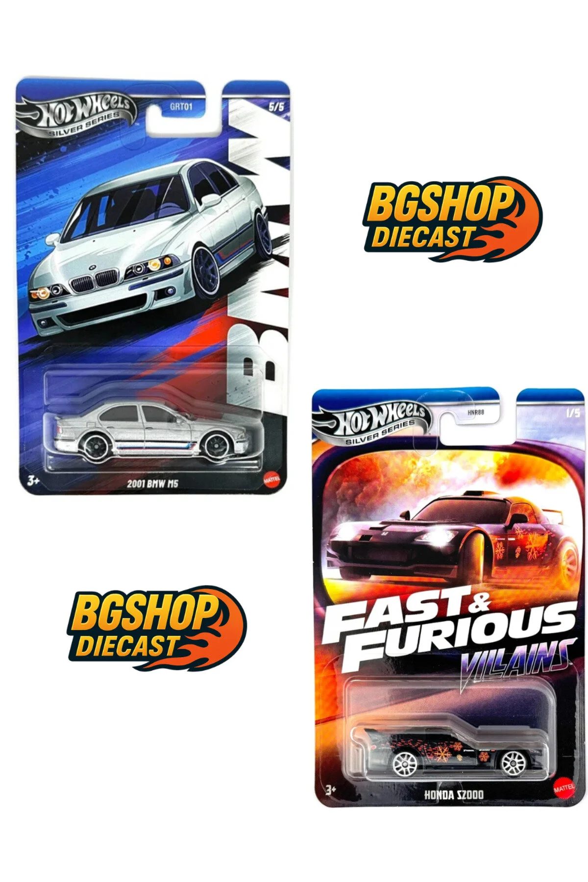 ماشین اسباب بازی 2001 BMW M5 F&F HONDA S2000 کارت طولانی فلز وارونه از ترکیه HOT WHEELS