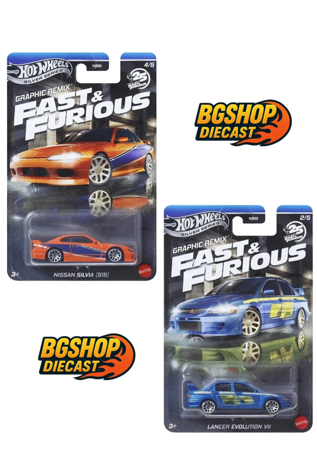 ماشین اسباب بازی نیسان سیلویا سریع و خشمگین S15 میتسوبیشی لنسر EVOLUTION VII از ترکیه HOT WHEELS