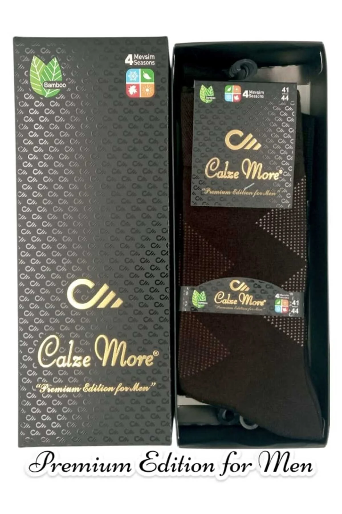 جوراب جعبه 6 تایی مردانه بامبو شسته شده و بدون درز عطری CALZEMORE