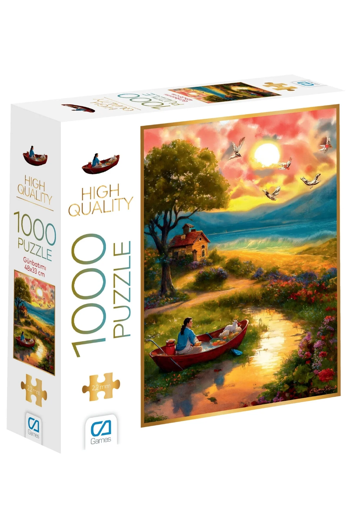 پازل SUNSET 1000 PIECES 2,2MM ضخامت 48X68CM سری اره منبت کاری مویی سرگرمی حرفه ای از ترکیه CA Games