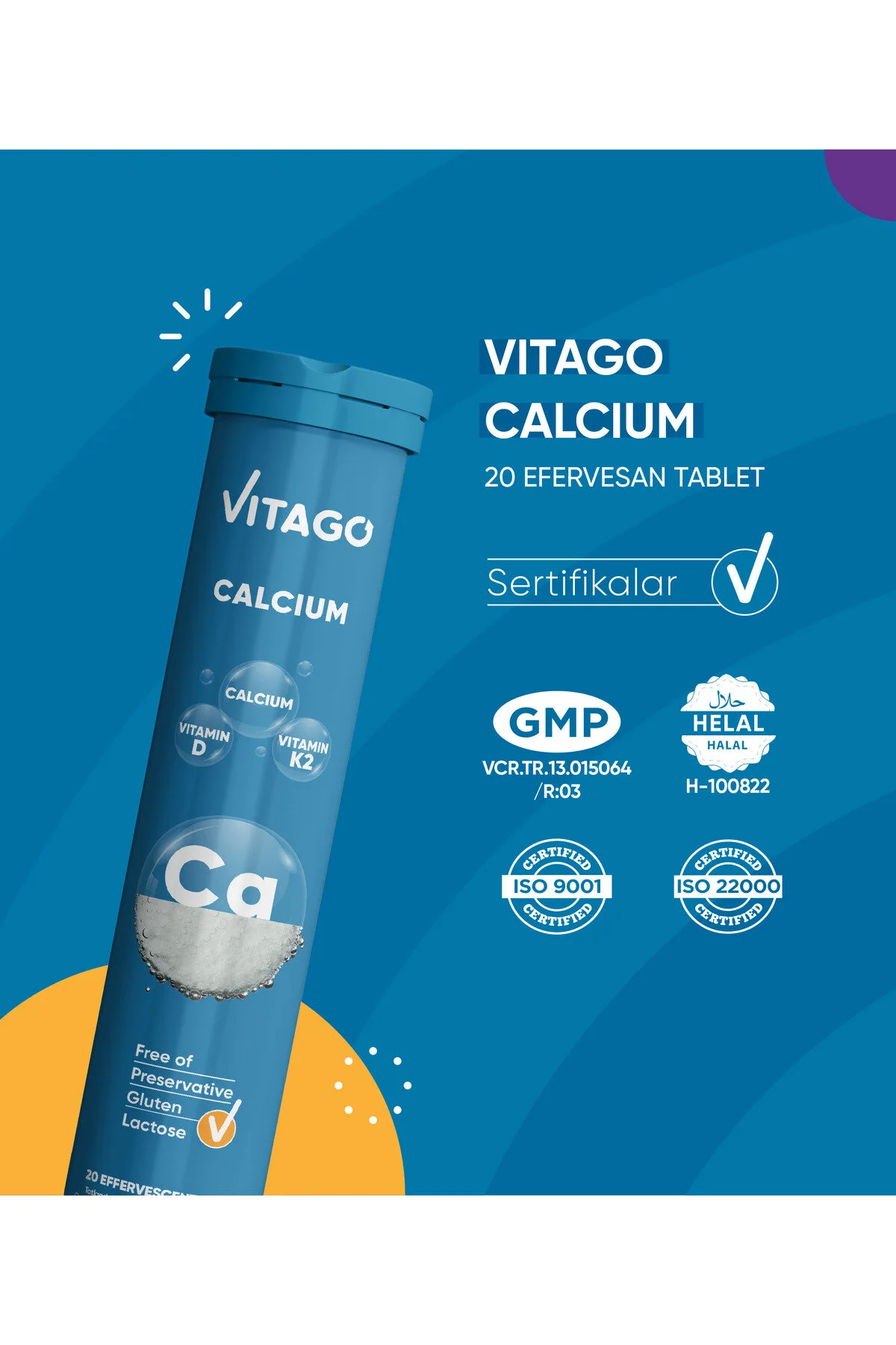 ویتامین قرص حجیم D و K2 با پروکلسیوم Vitago